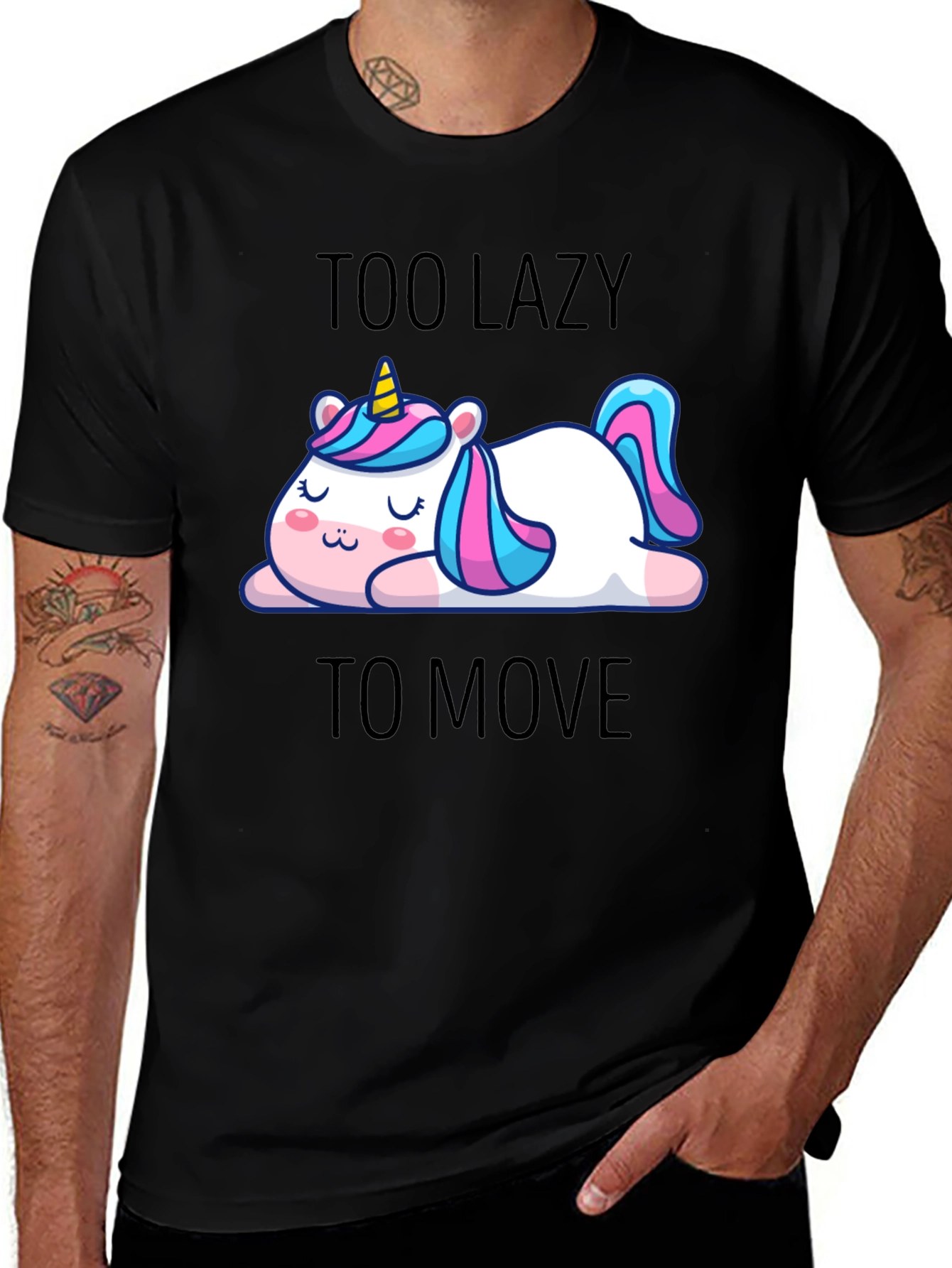 Variant 17 of Lazy Unicorn Graphic T-Shirt - Unisex Relaxed Fit