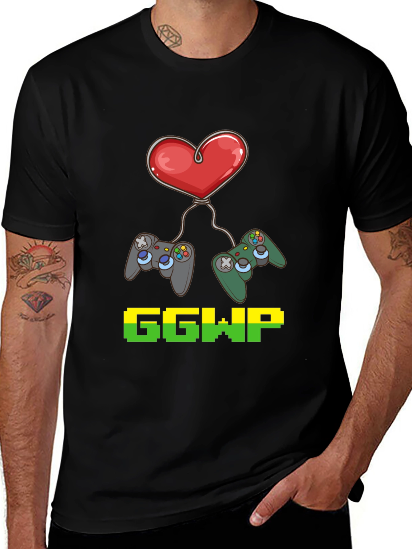 Variant 5 of Gamer Love Black T-Shirt - Good Game Well Played