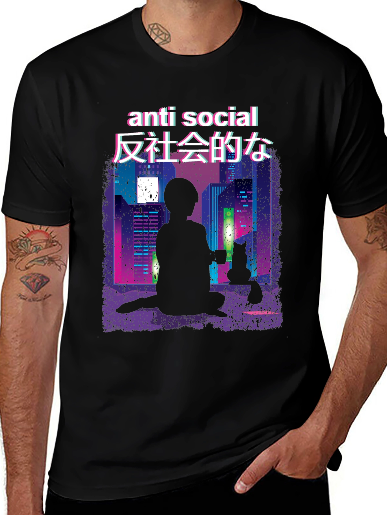 Variant 23 of Anti Social Vaporwave T-Shirt
