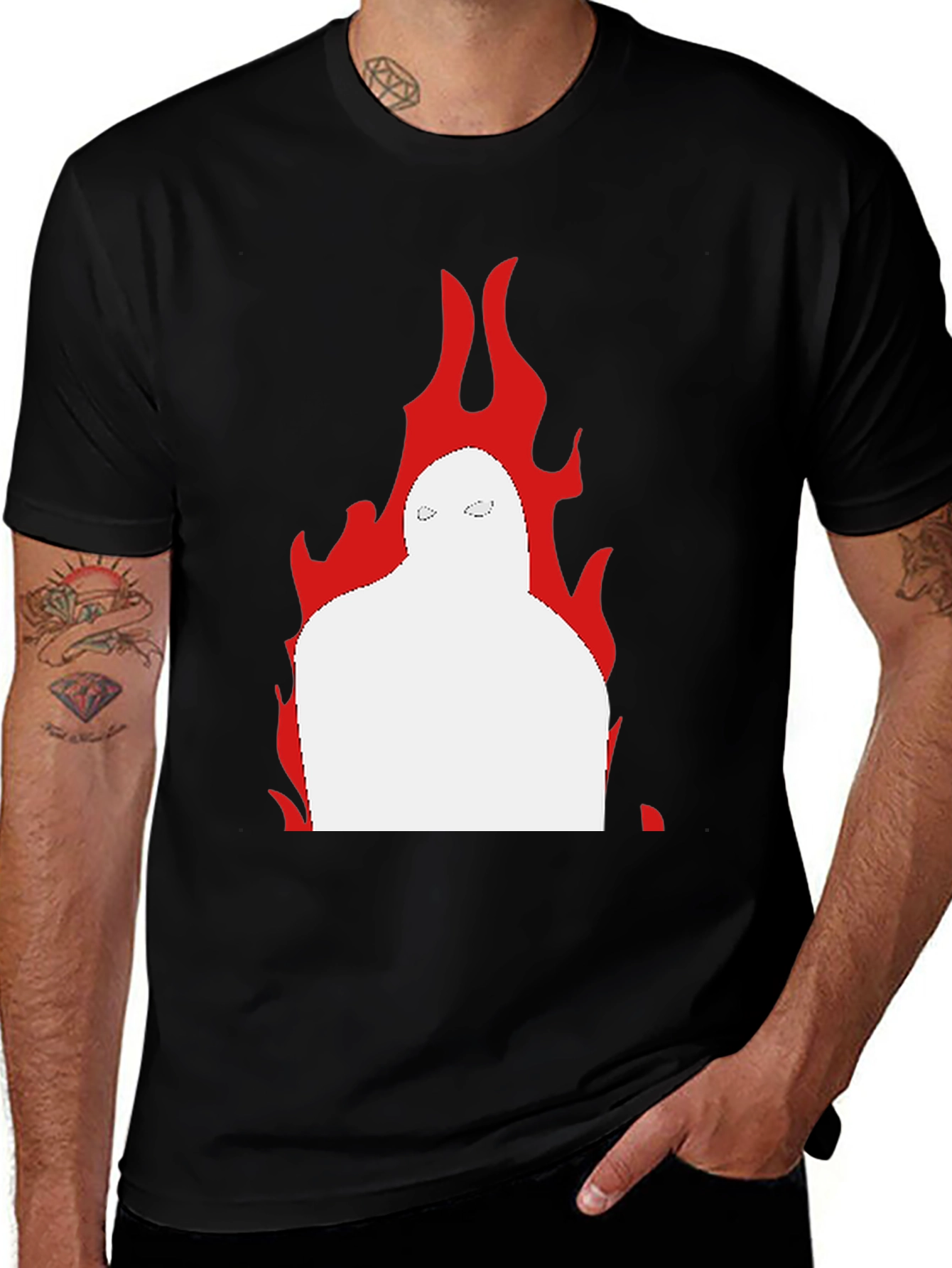 Variant 25 of Fiery Figure Black T-Shirt