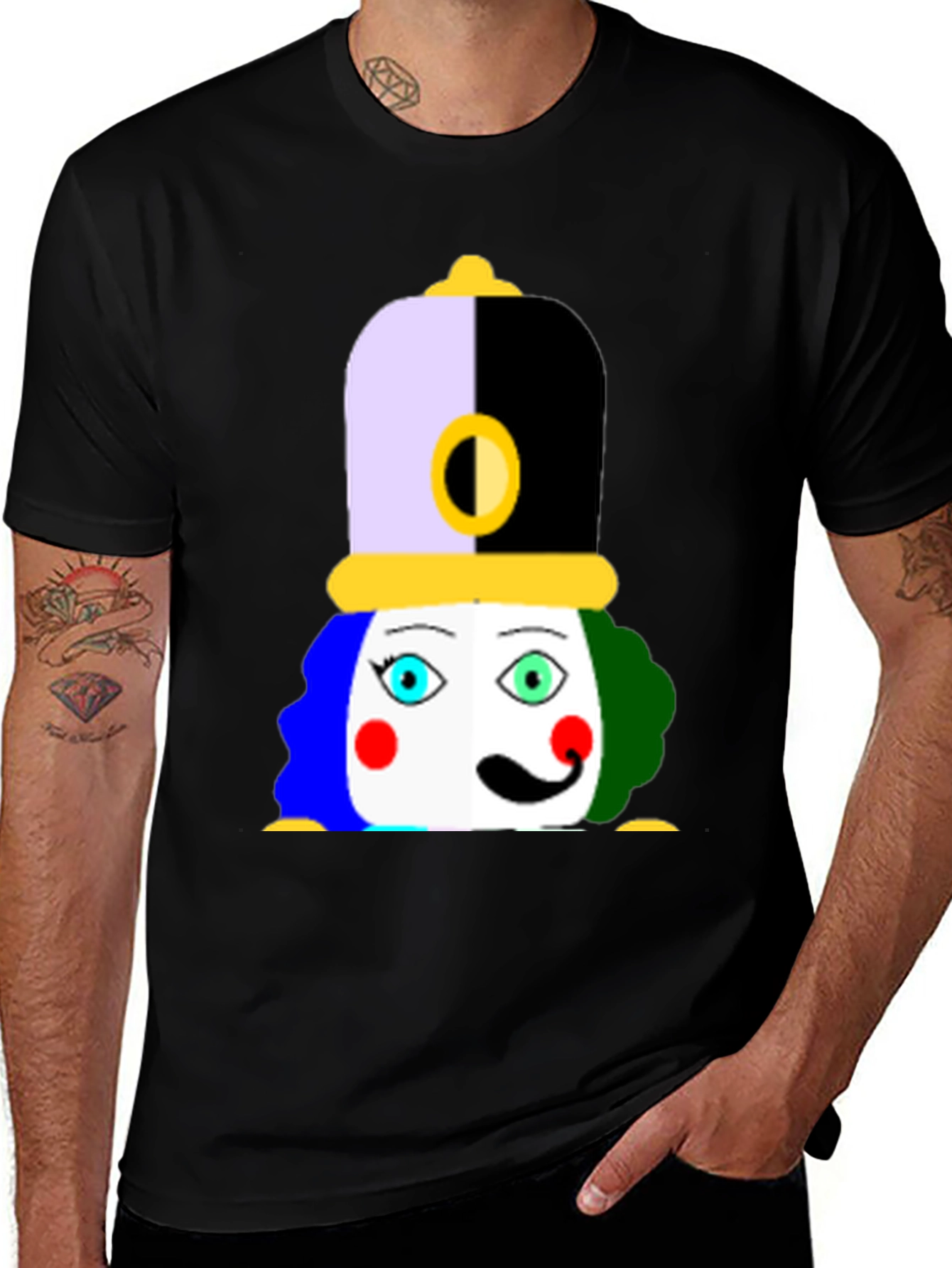 Variant 24 of Clown Graphic Black T-Shirt - Unique & Fun Design