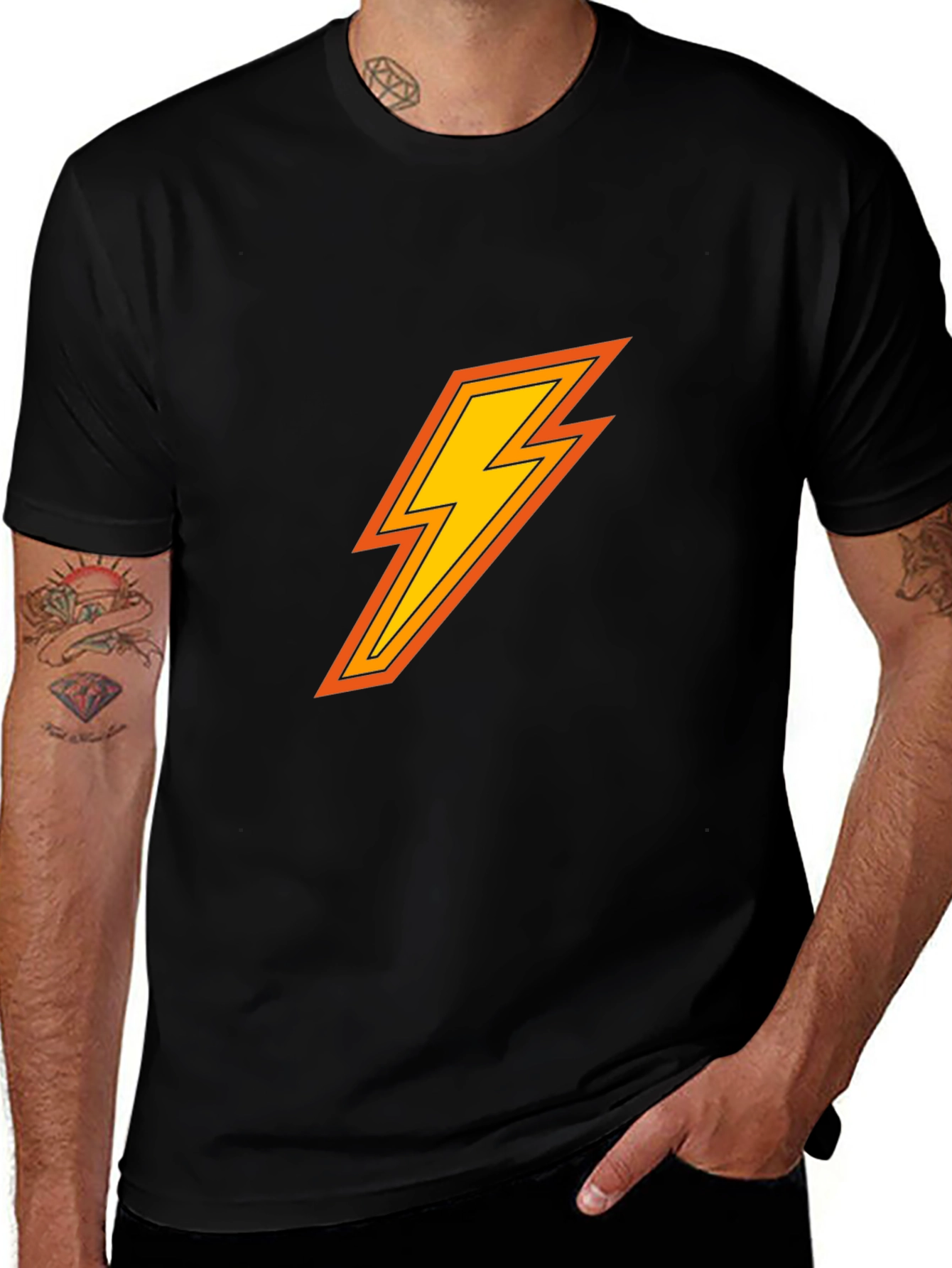 Variant 15 of Lightning Bolt Graphic Black T-Shirt