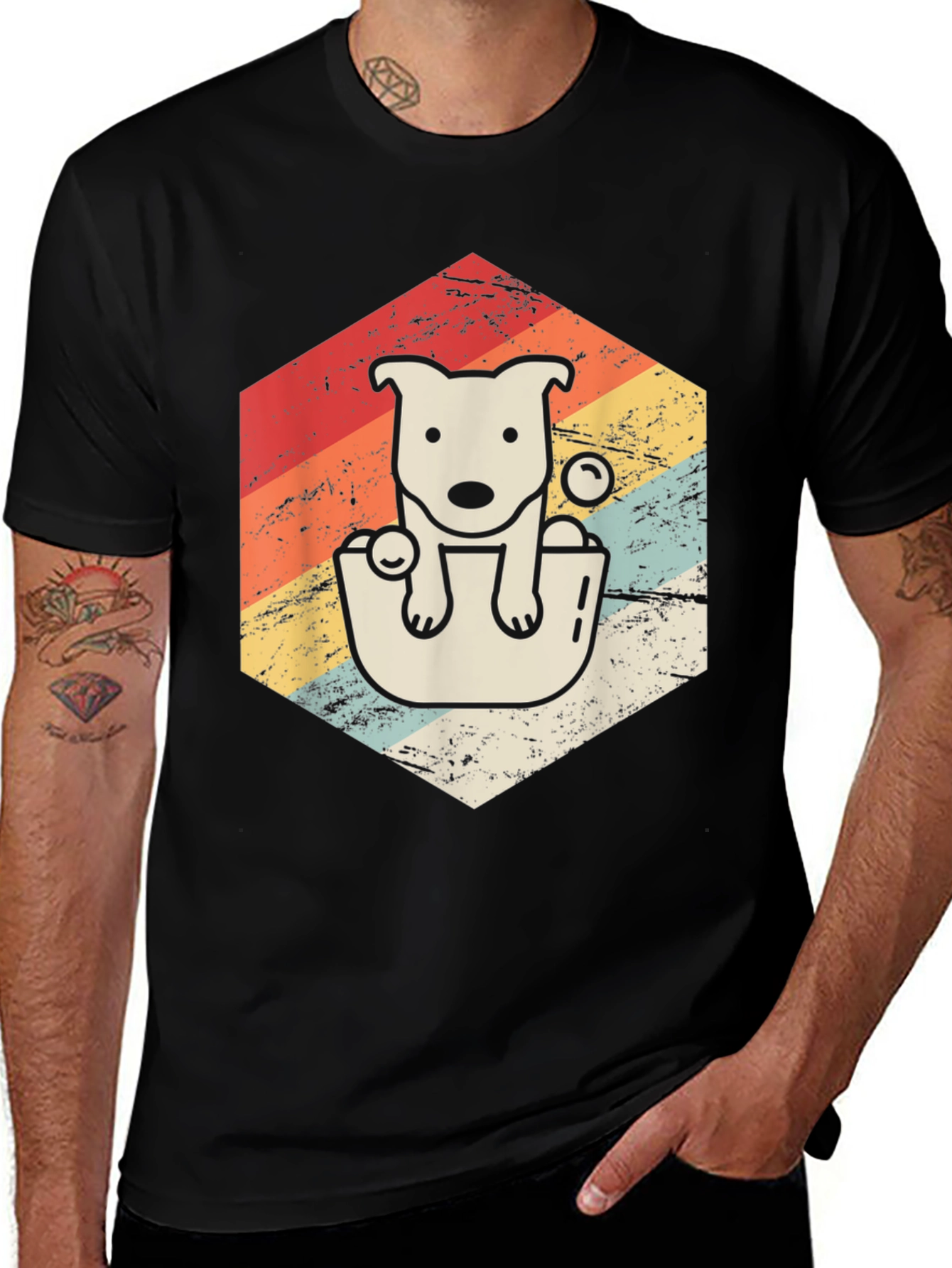 Variant 19 of Retro Dog Bath T-Shirt - Cute Pet Lover Tee