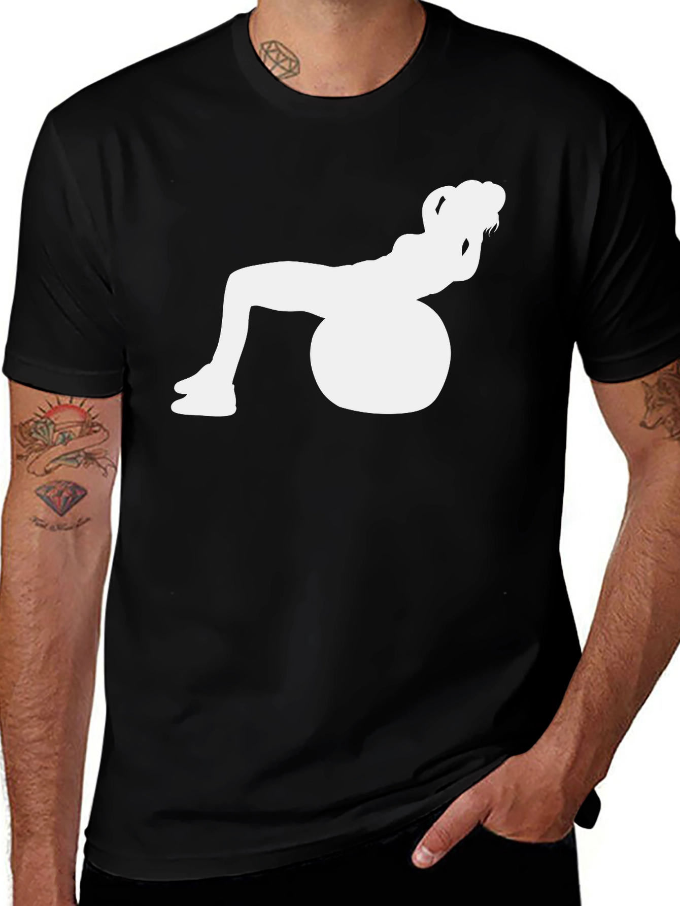 Variant 30 of Fitness Ball Workout Graphic Tee - Black