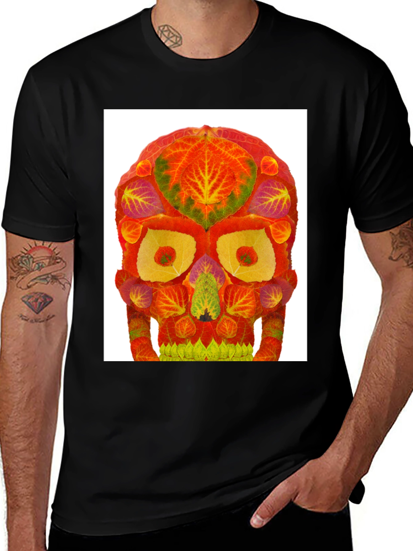 Variant 28 of Leaf Skull Graphic Tee