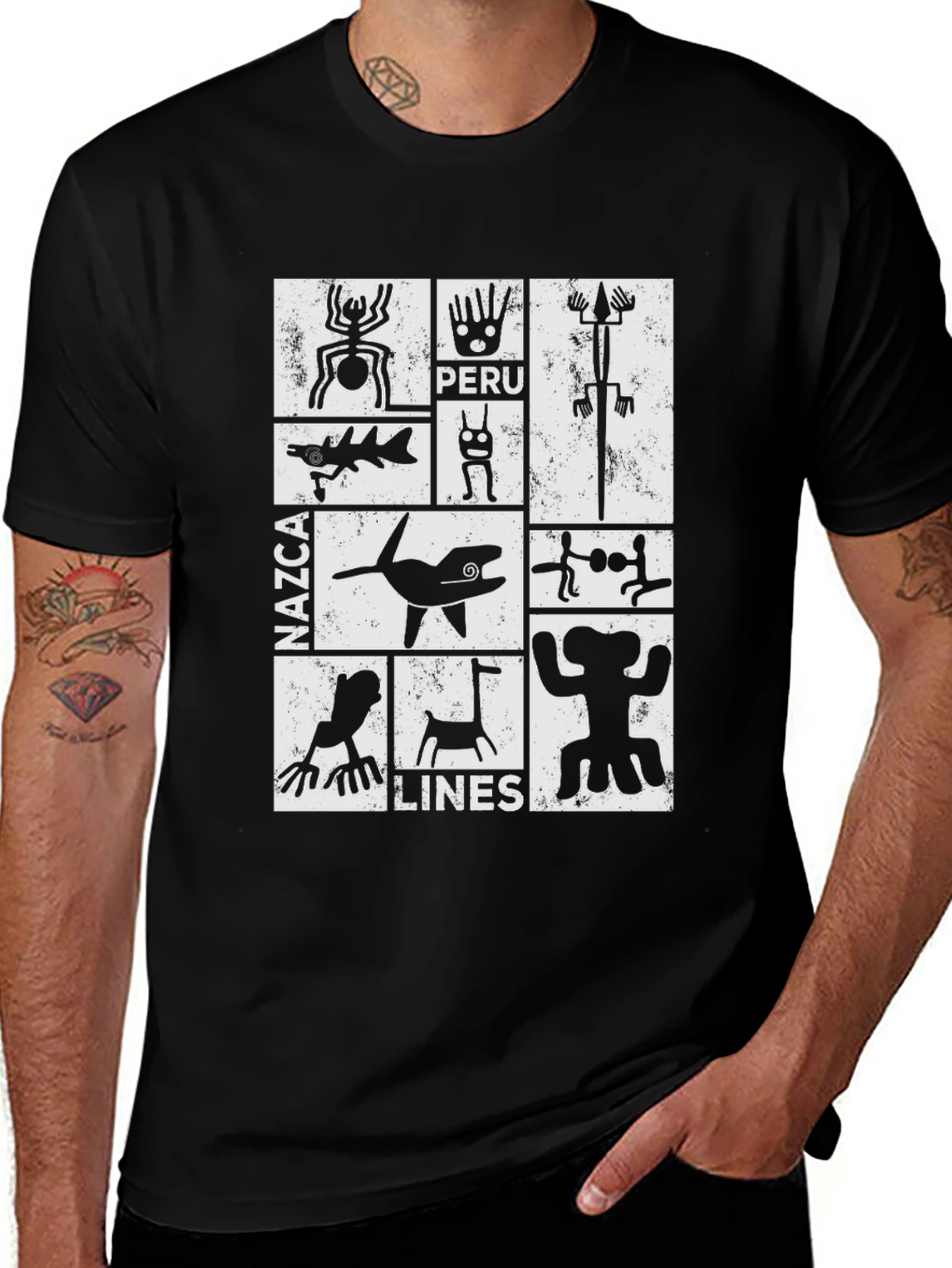 Nazca Lines Graphic Tee - Peru Heritage Shirt