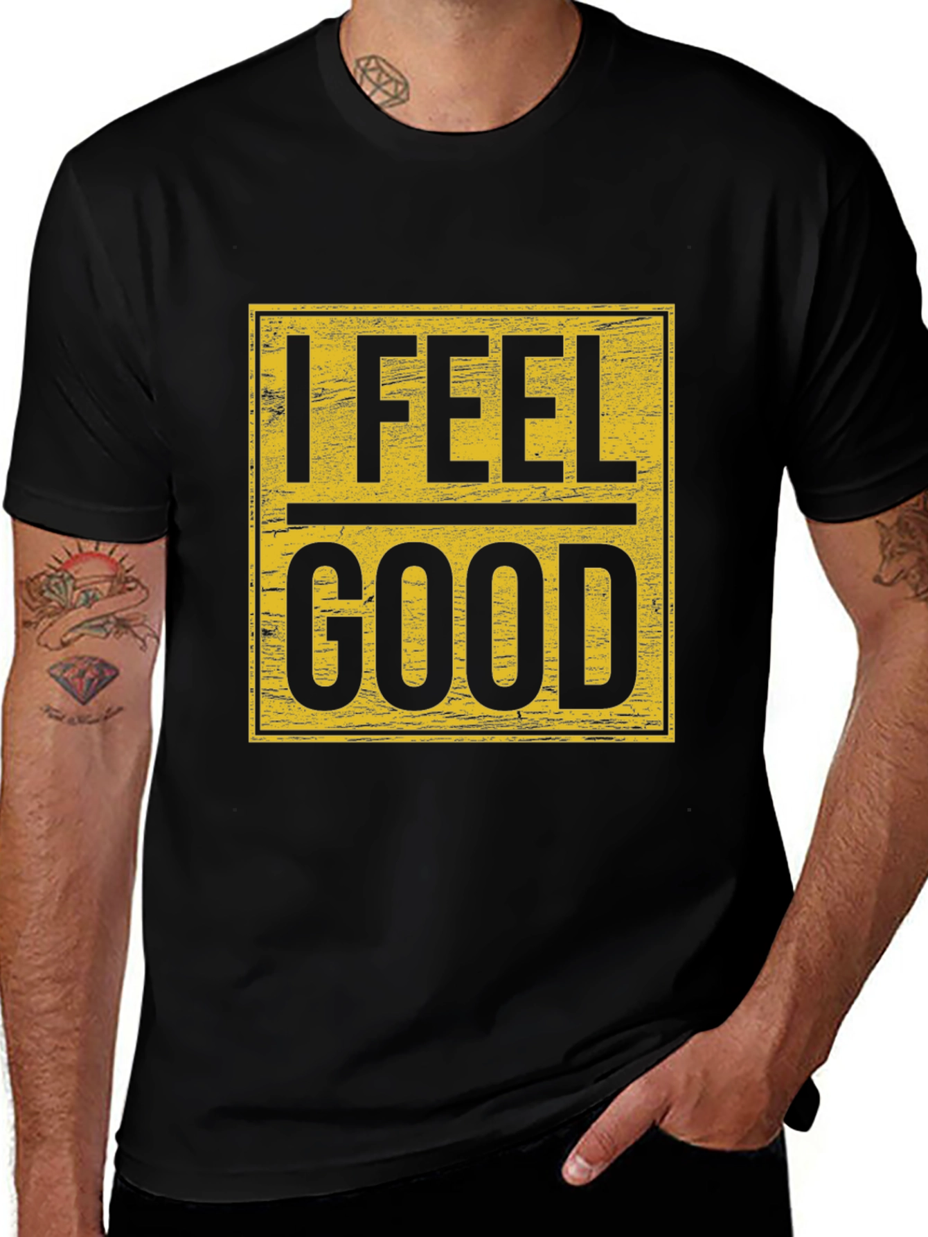 Variant 6 of I Feel Good Graphic Tee - Men's Black T-Shirt