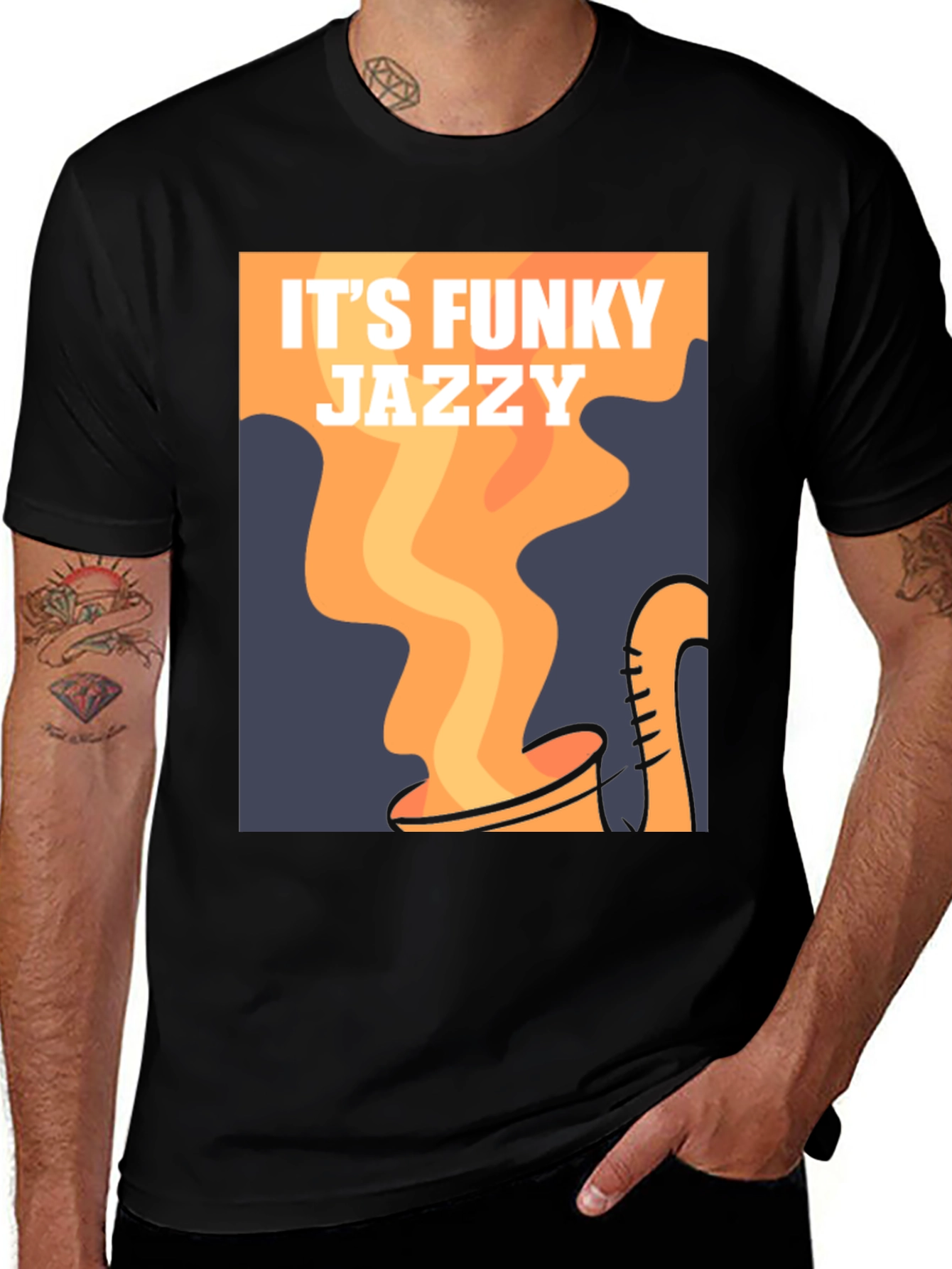 Variant 20 of Funky Jazzy Saxophone Graphic T-Shirt