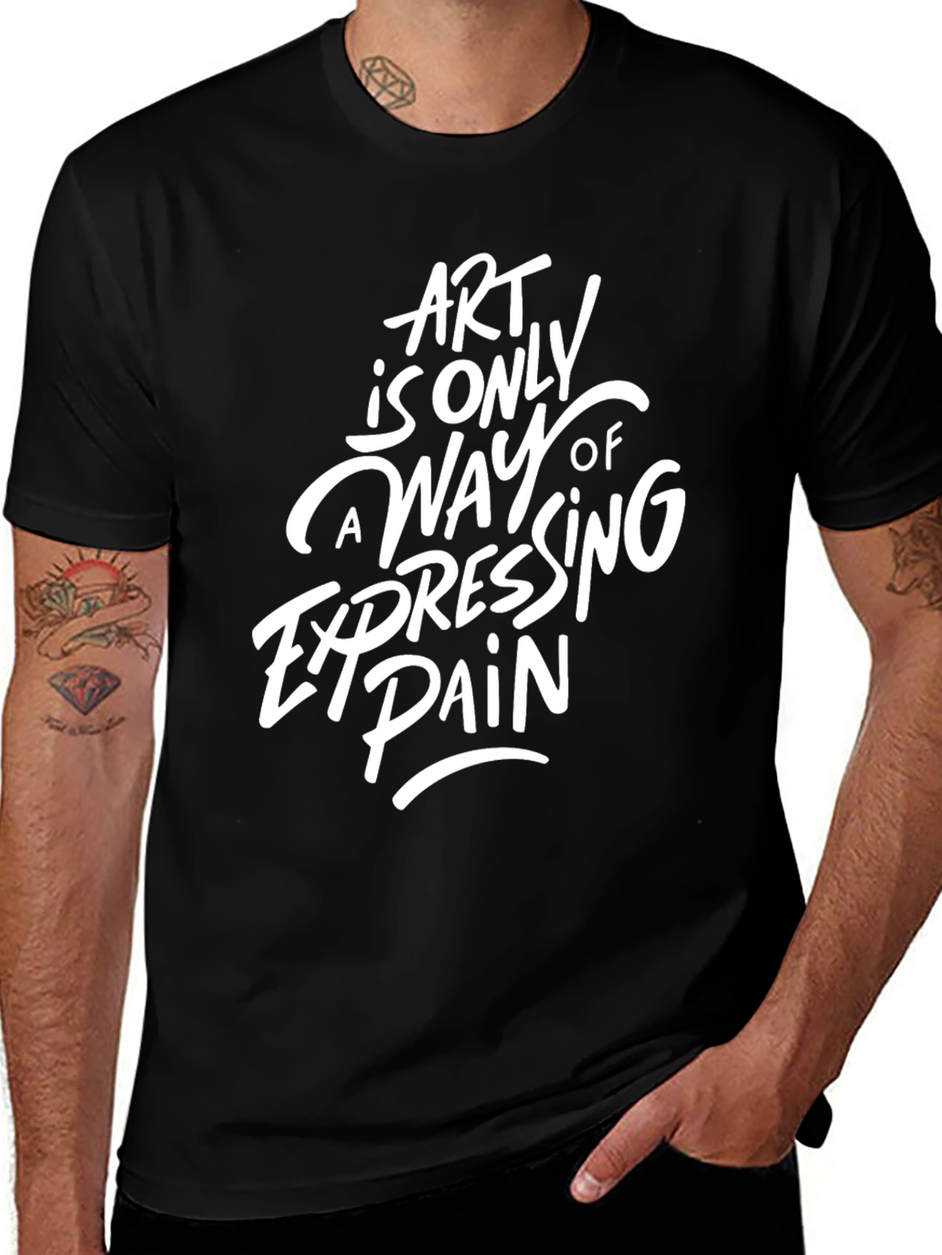 Variant 18 of Expressive Graphic Tee: Art is Pain T-Shirt