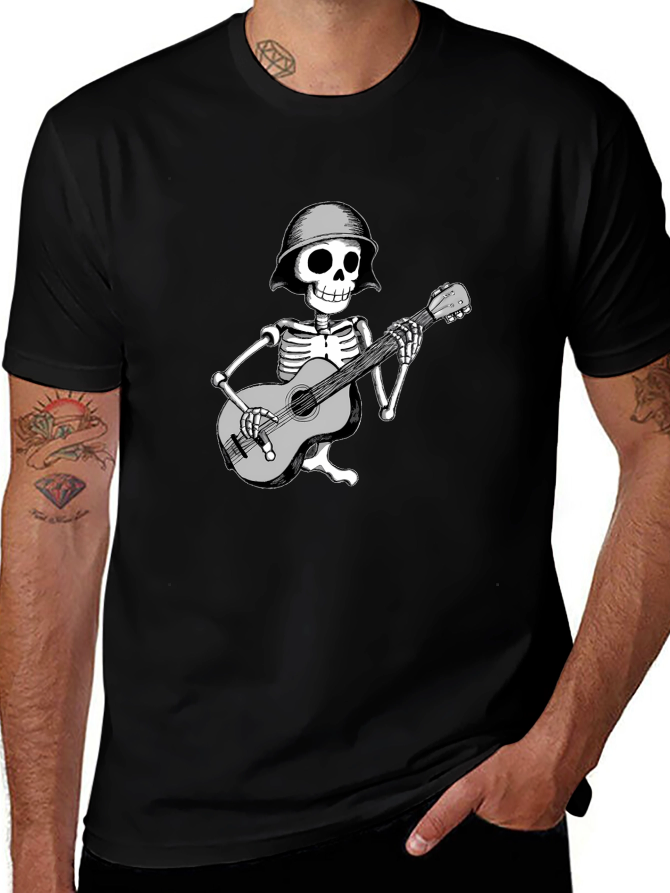Variant 4 of Skeleton Guitarist T-Shirt - Unique Graphic Tee