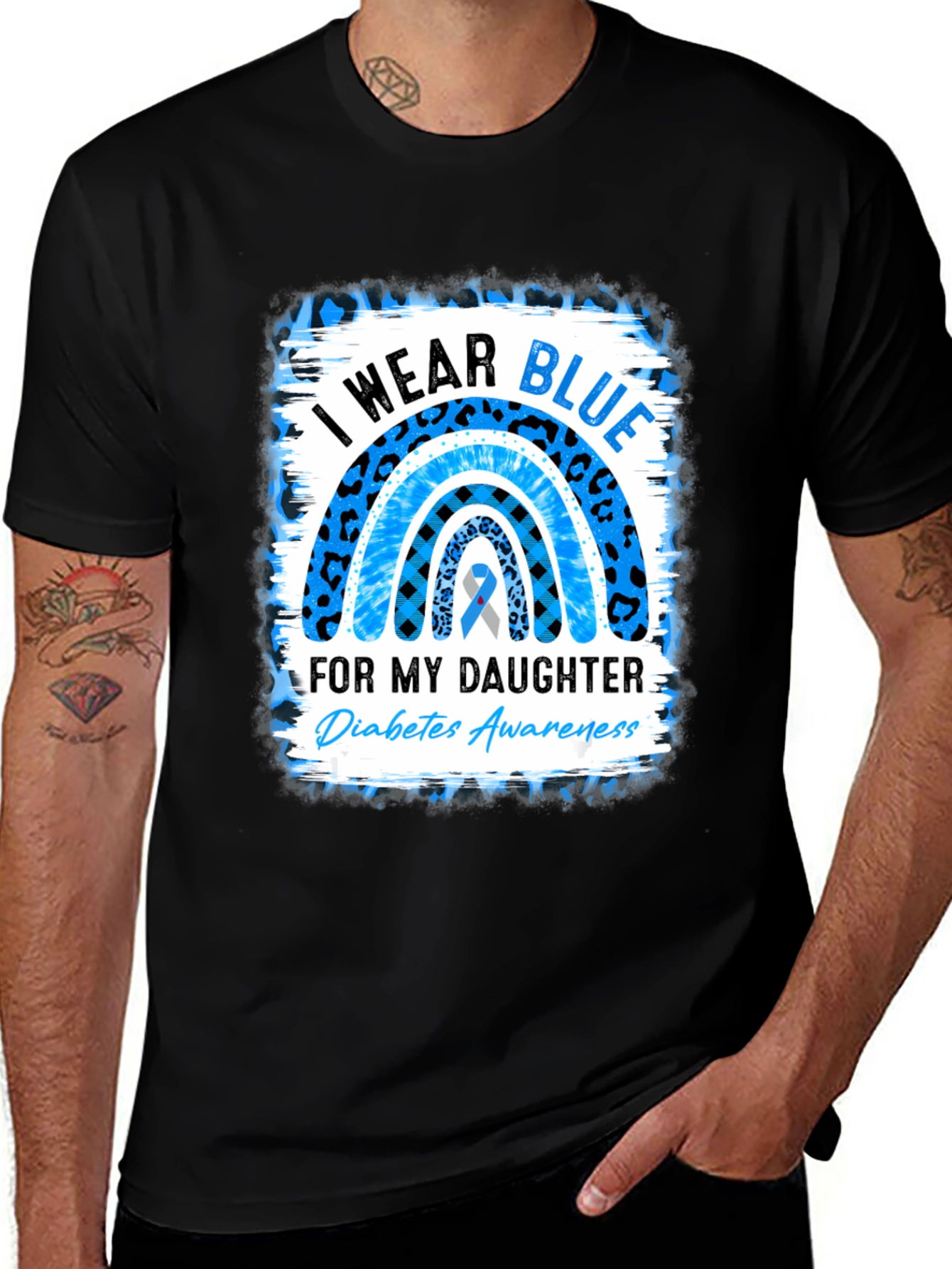 I Wear Blue for My Daughter Diabetes Awareness T-Shirt