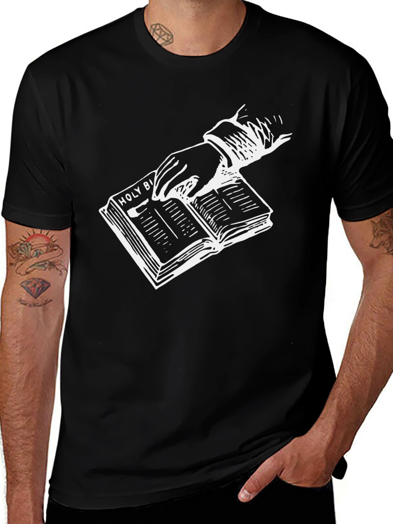 Variant 18 of Holy Bible Graphic Black T-Shirt