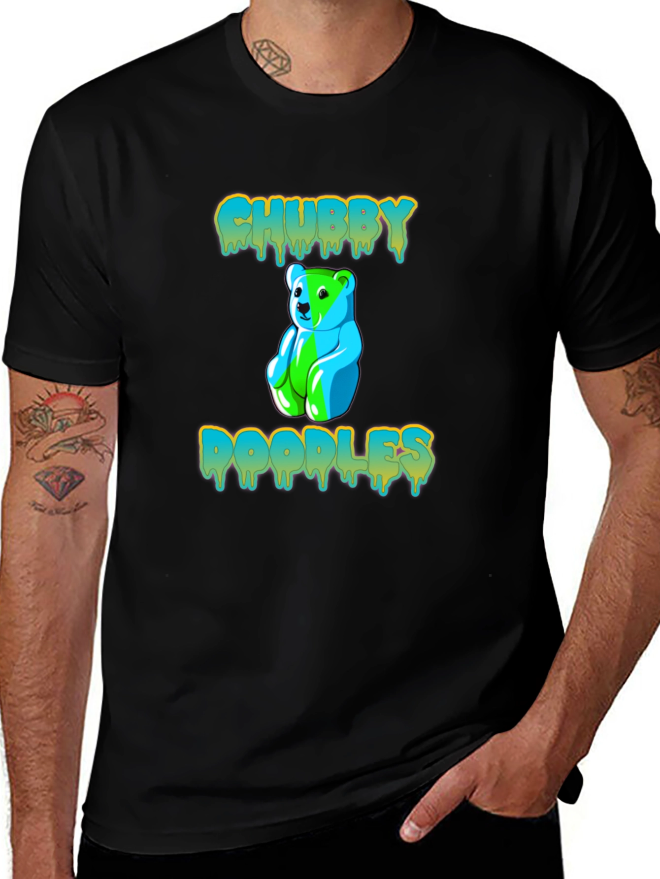 Variant 17 of Chubby Doodles Gummy Bear Graphic T-Shirt