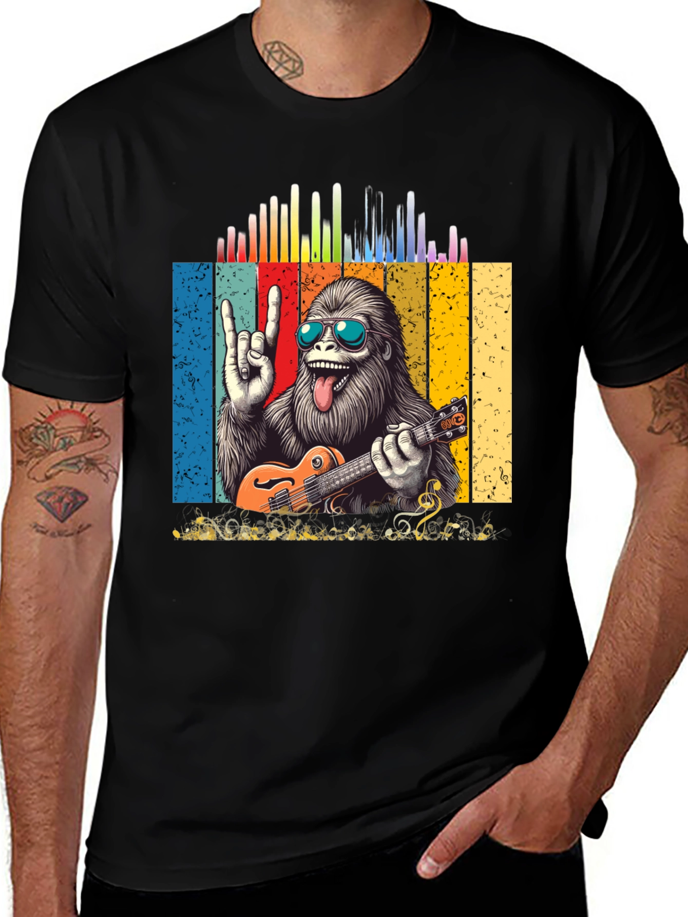 Variant 7 of Rockin' Yeti Ukulele Player Graphic Tee