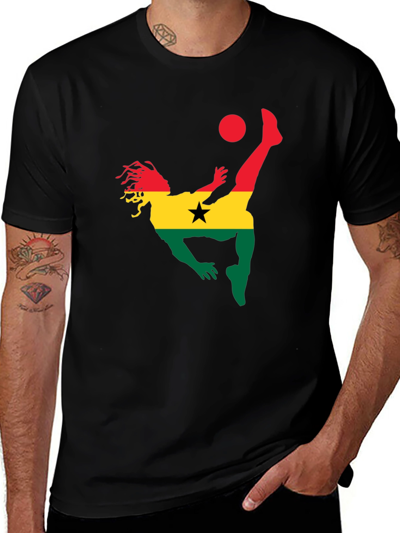 Ghana Football T-Shirt - Black
