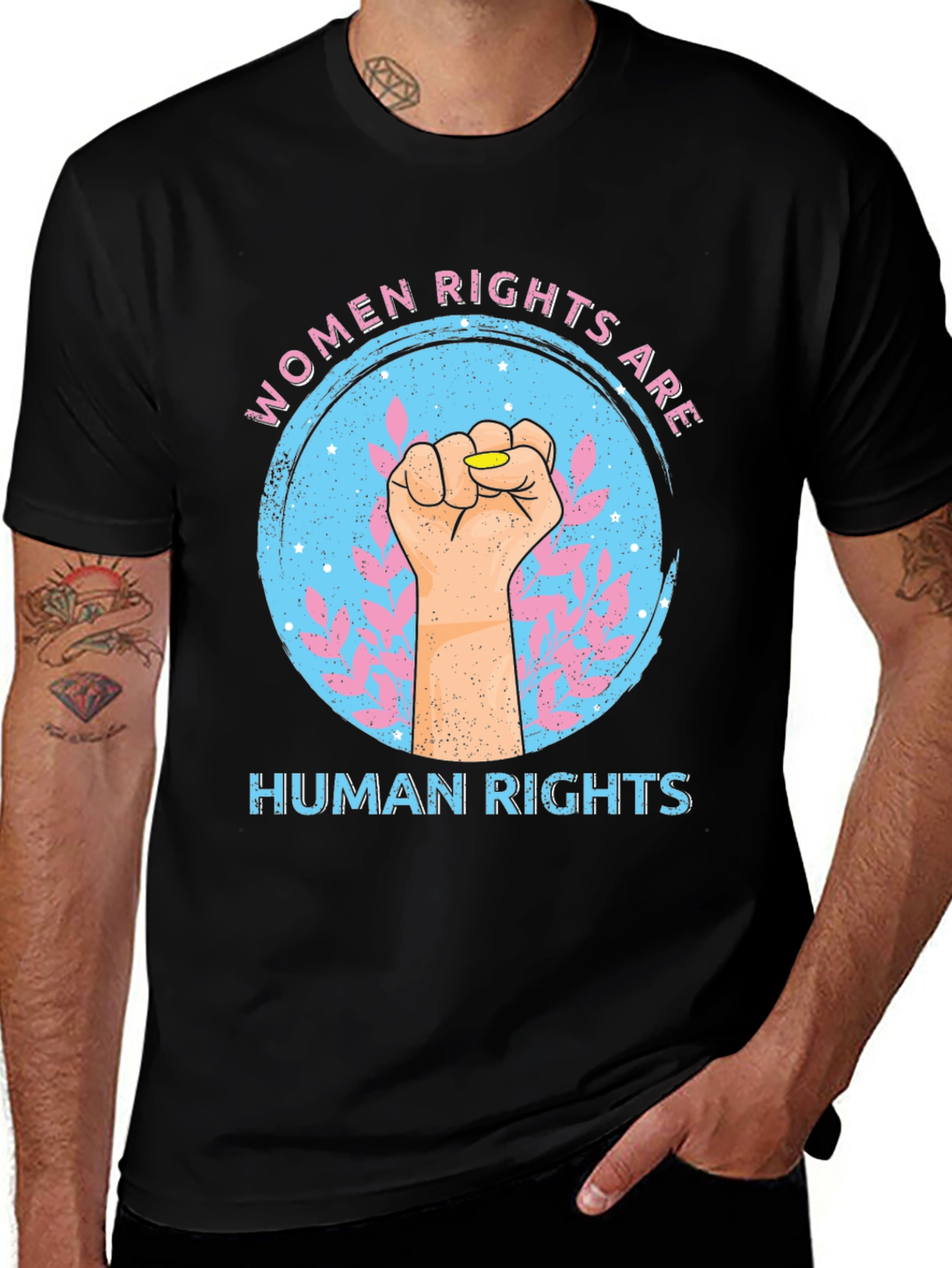 Variant 10 of Women's Rights Fist Graphic Tee - Black