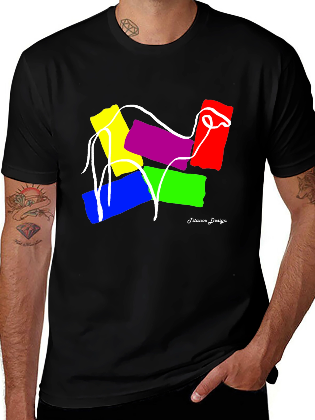Variant 14 of Abstract Color Block T-Shirt - Modern Graphic Tee
