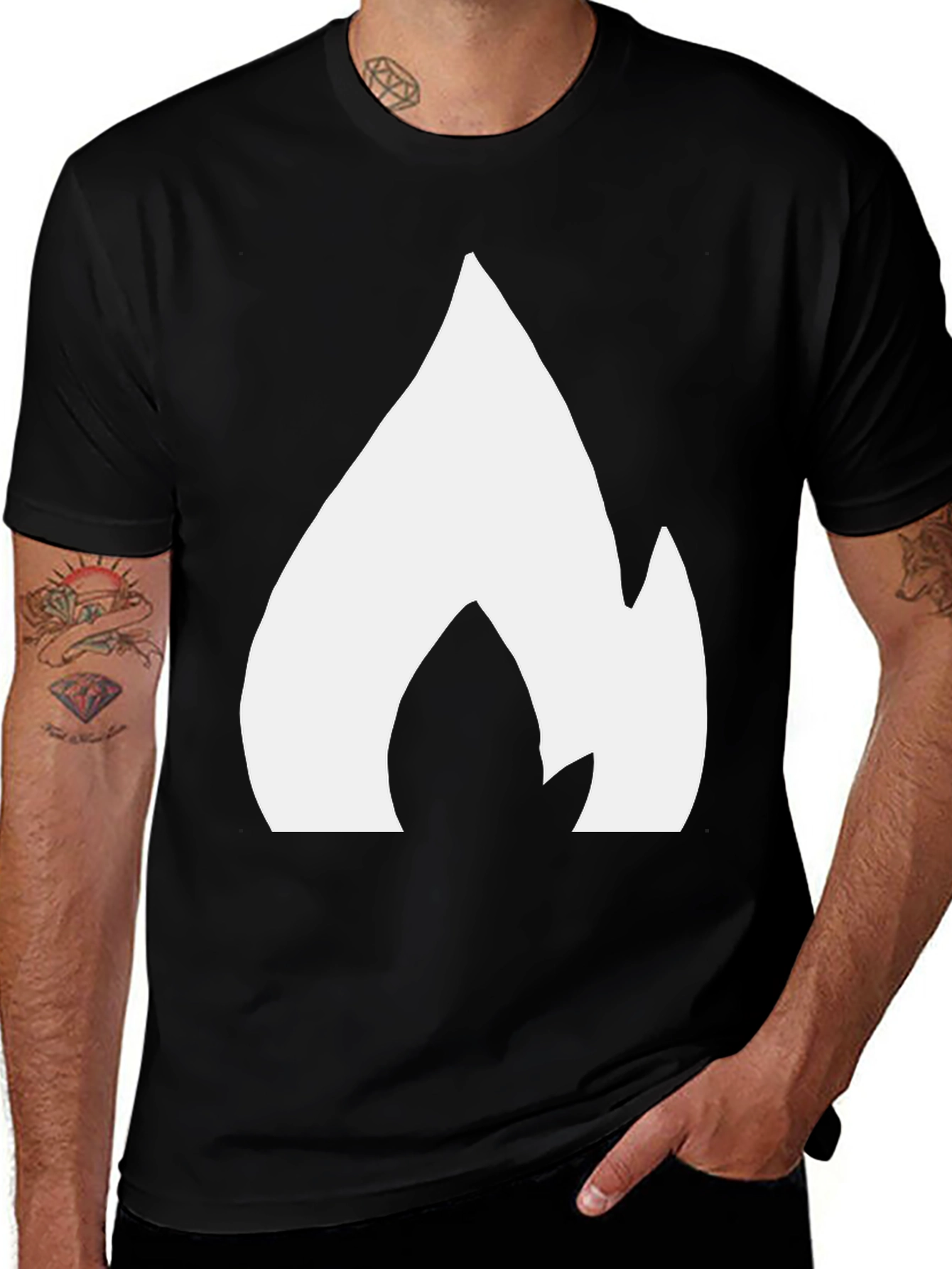 Variant 24 of Bold Flame Graphic Tee - Black Casual Shirt