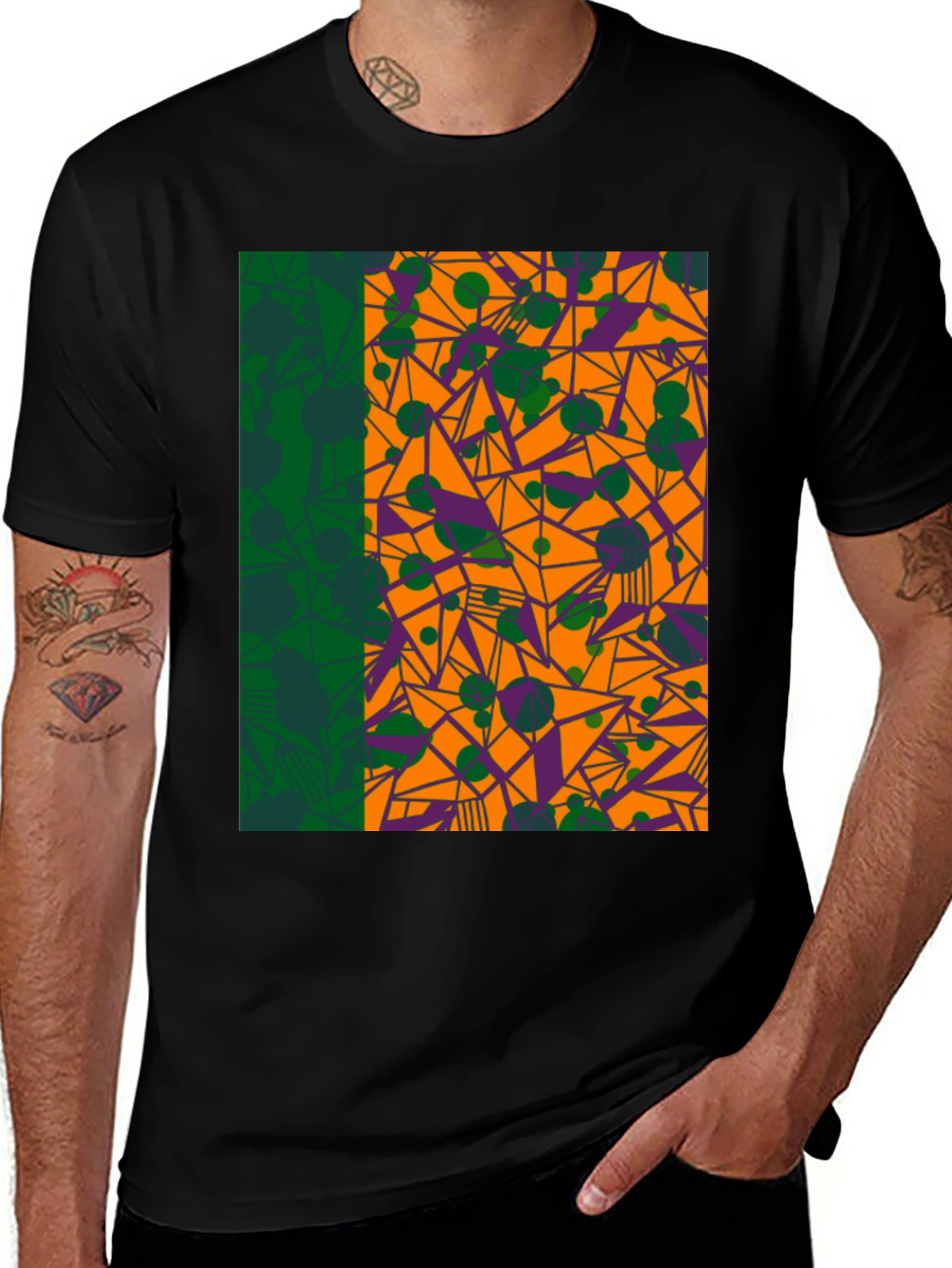 Variant 8 of Geometric Patterned Graphic Tee