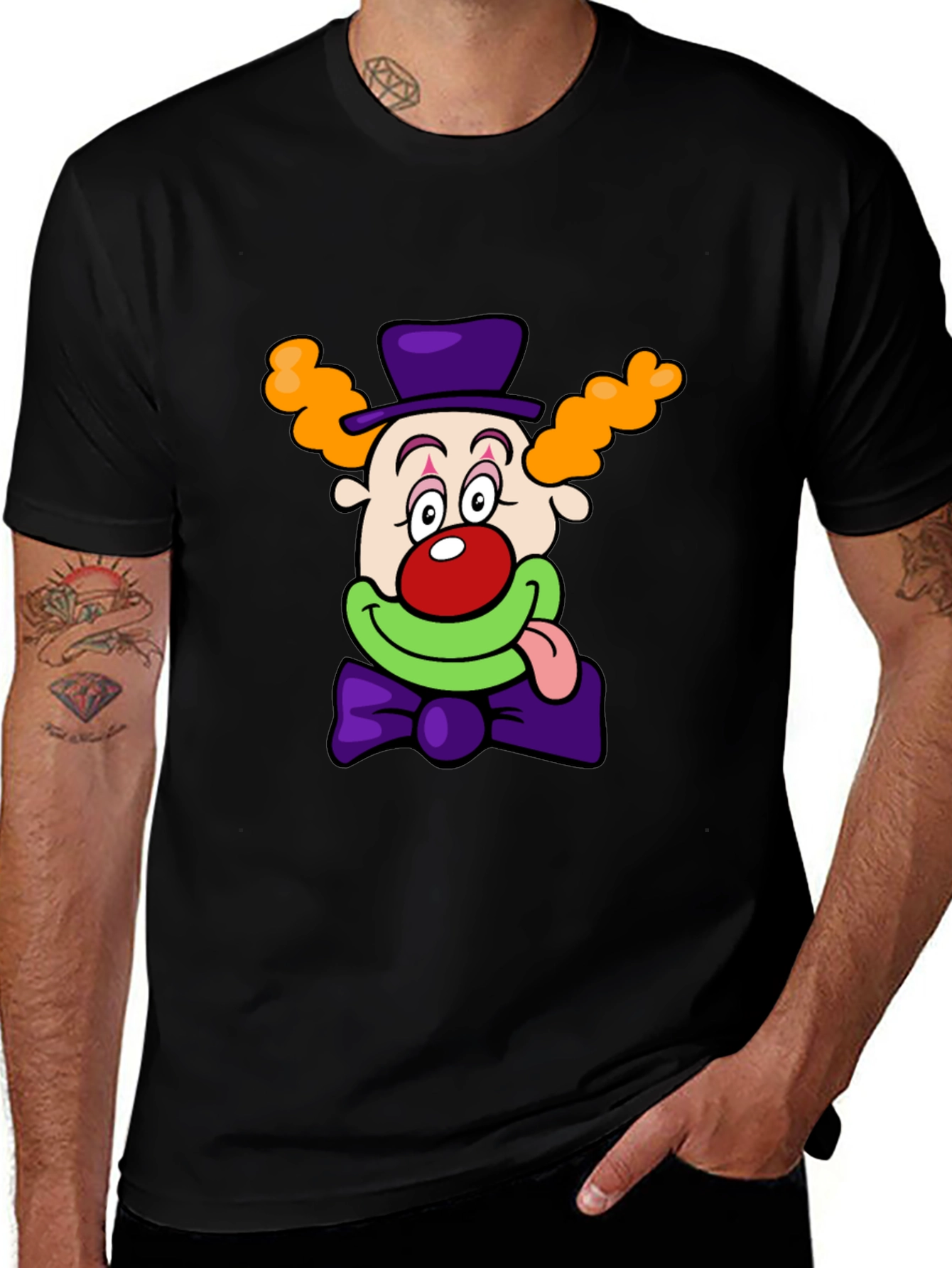 Variant 29 of Clown Graphic T-Shirt - Men's Black Tee
