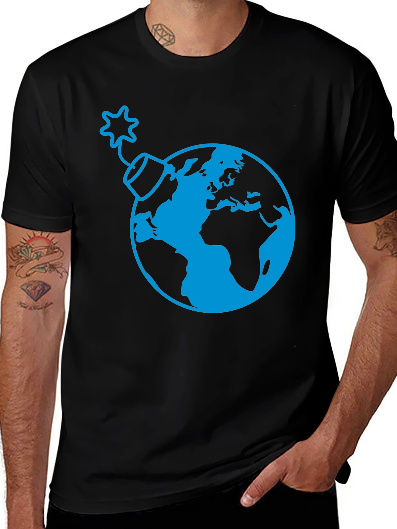 Variant 3 of Earth Bomb Graphic Tee - Stylish Black T-Shirt