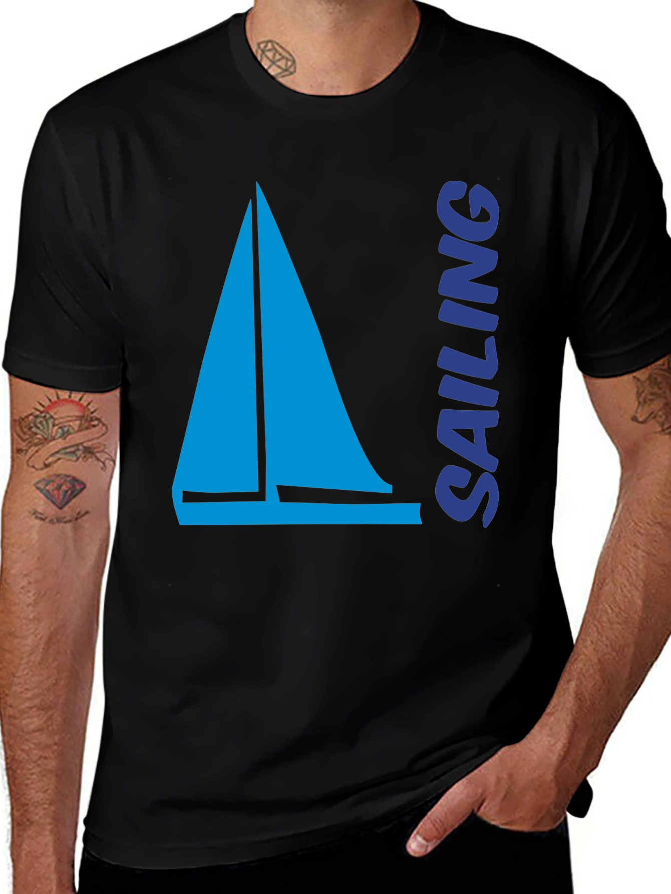 Black Sailing Boat T-Shirt | Nautical Tee main image