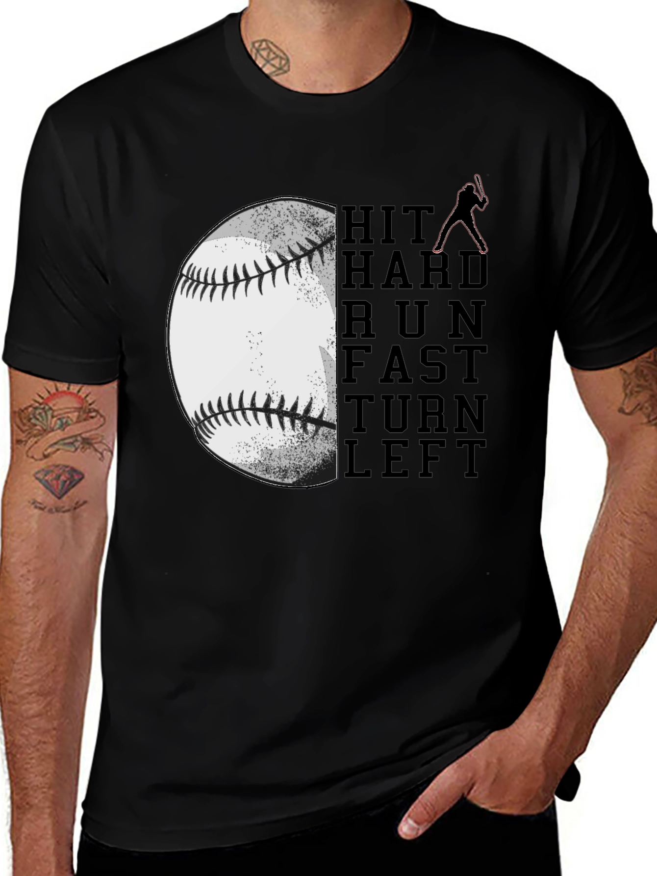 Variant 28 of Baseball Hit Hard Run Fast T-Shirt
