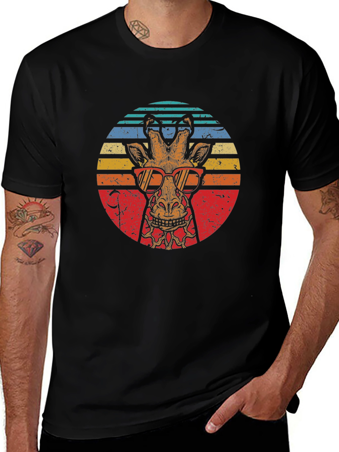 Variant 5 of Retro Giraffe Sunglasses Graphic T-Shirt