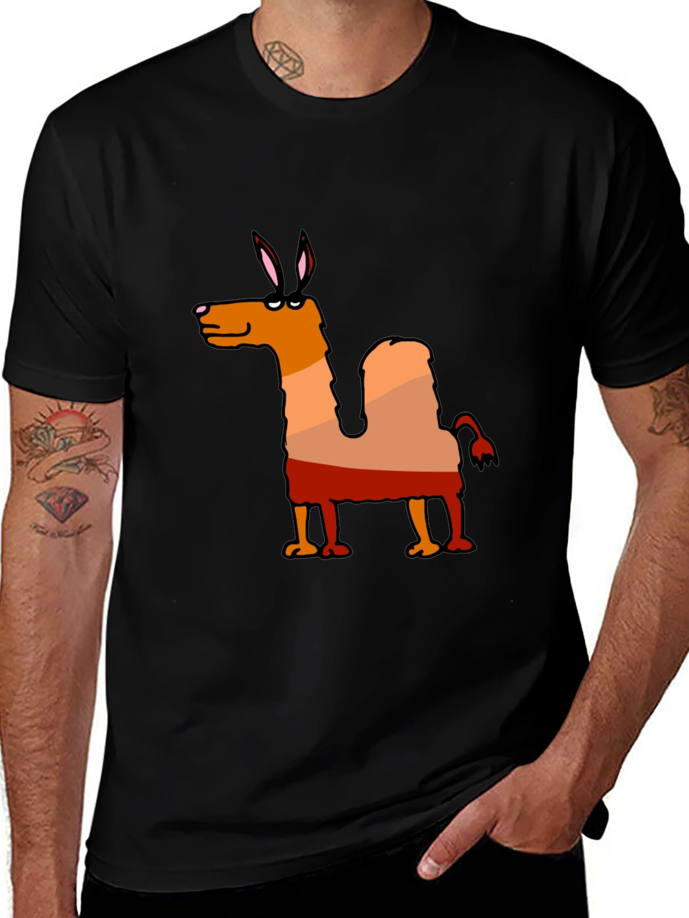 Variant 18 of Cartoon Llama T-Shirt - Funny Graphic Tee