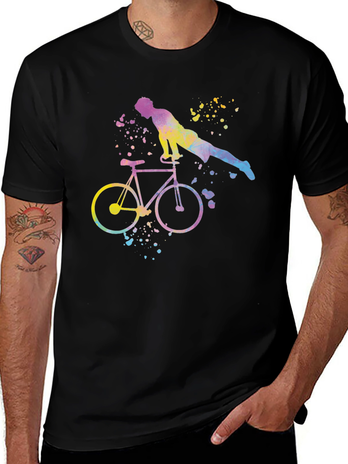 Variant 22 of Watercolor Cycling Man T-Shirt