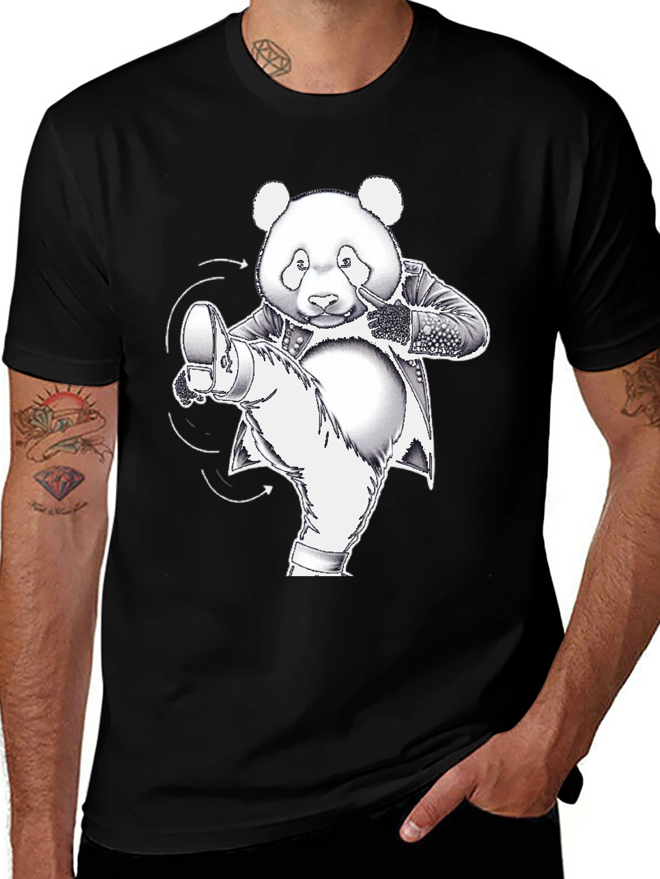 Variant 14 of Kung Fu Panda T-Shirt - Black Cotton Graphic Tee
