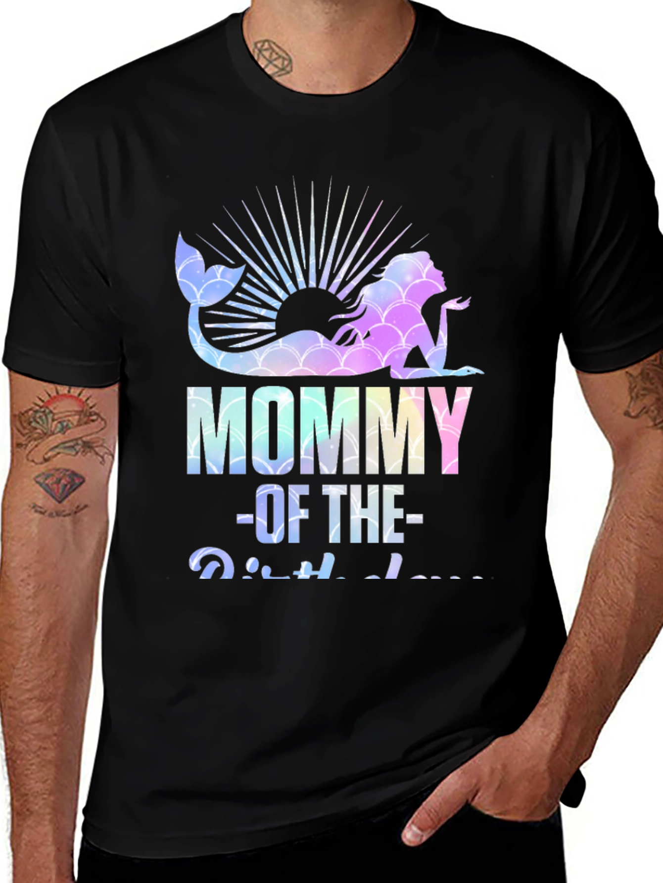 Variant 5 of Mommy of the Birthday Mermaid Graphic Tee