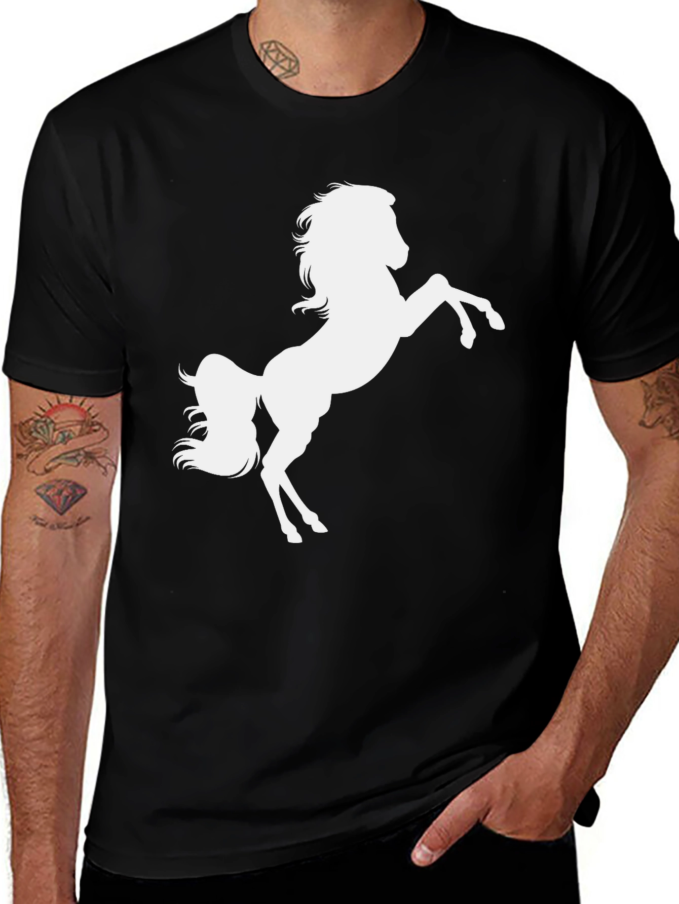 Variant 24 of Black Horse Silhouette T-Shirt | Stylish Graphic Tee