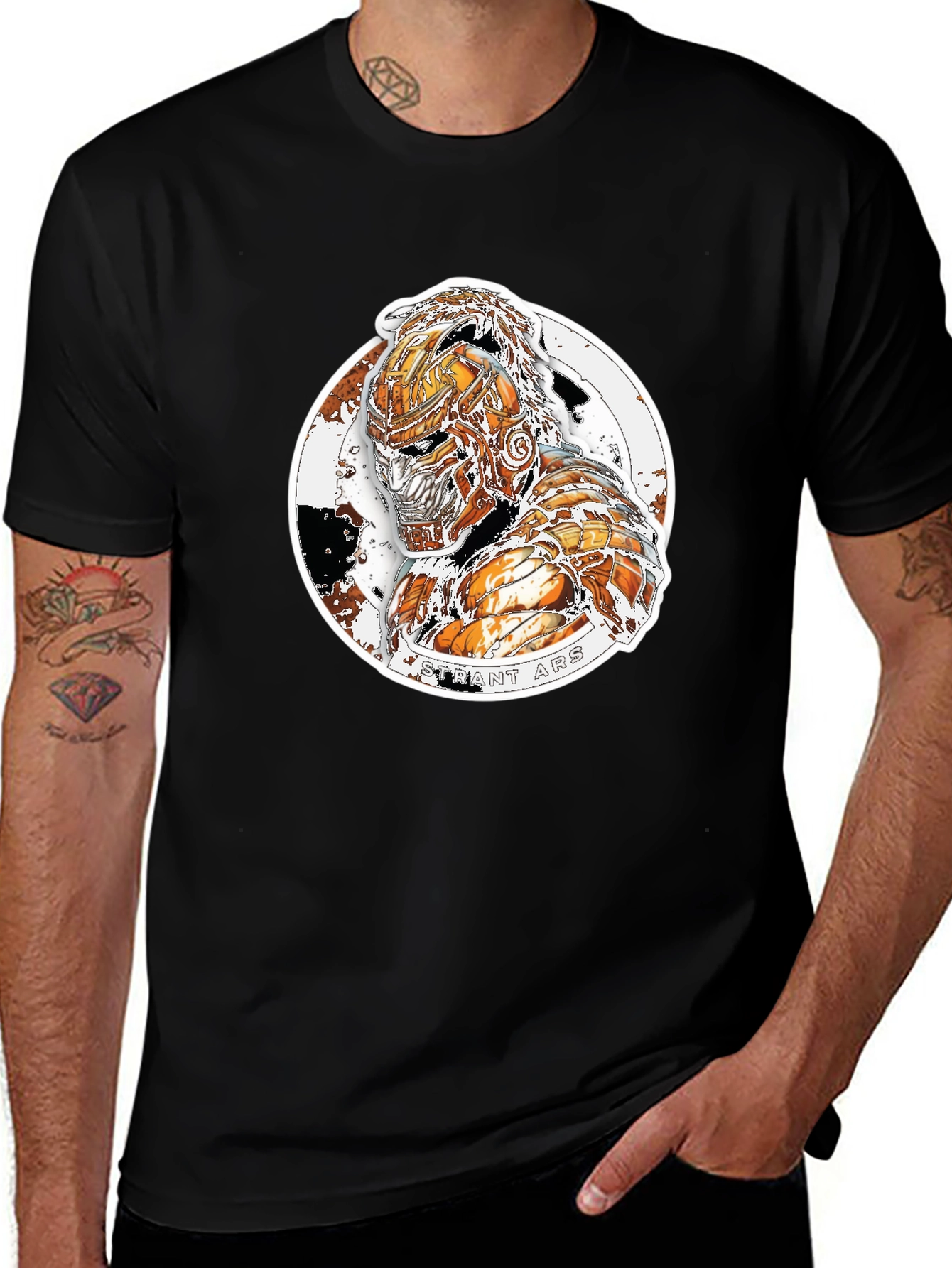Variant 5 of Sci-Fi Warrior T-Shirt - Black Graphic Tee