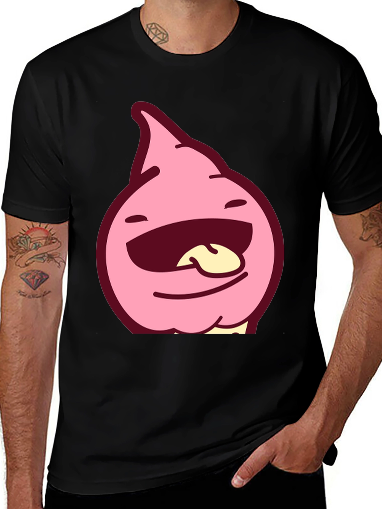 Variant 15 of Funky Pink Character Black T-Shirt