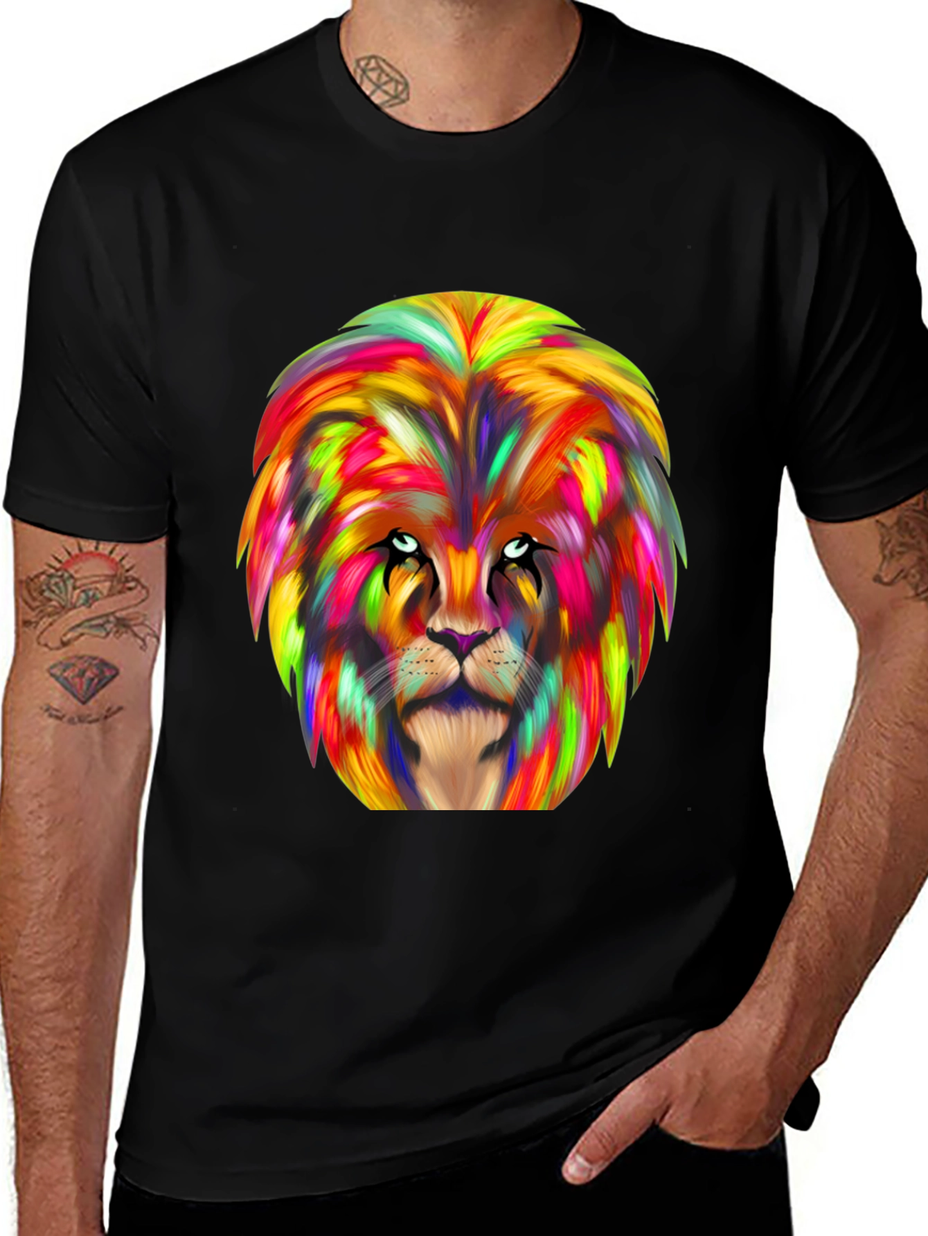 Variant 18 of Colorful Lion Graphic Tee