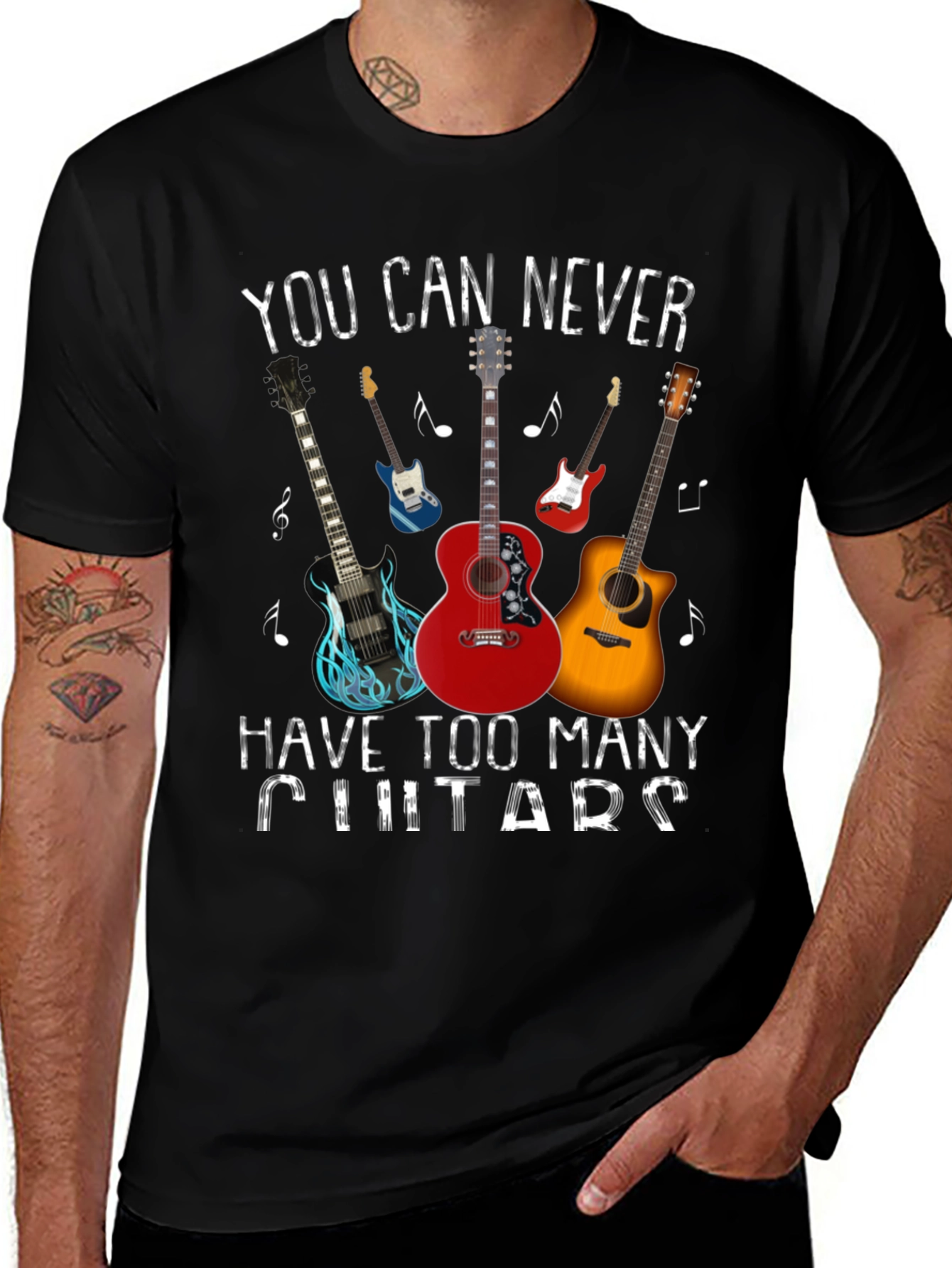Variant 7 of Guitar Lover T-Shirt: Never Too Many Guitars