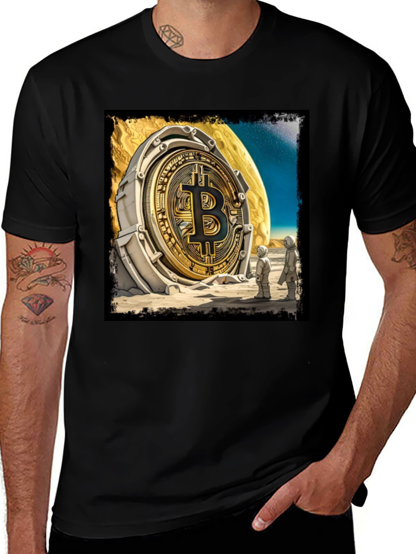 Bitcoin Moon Landing Graphic Tee