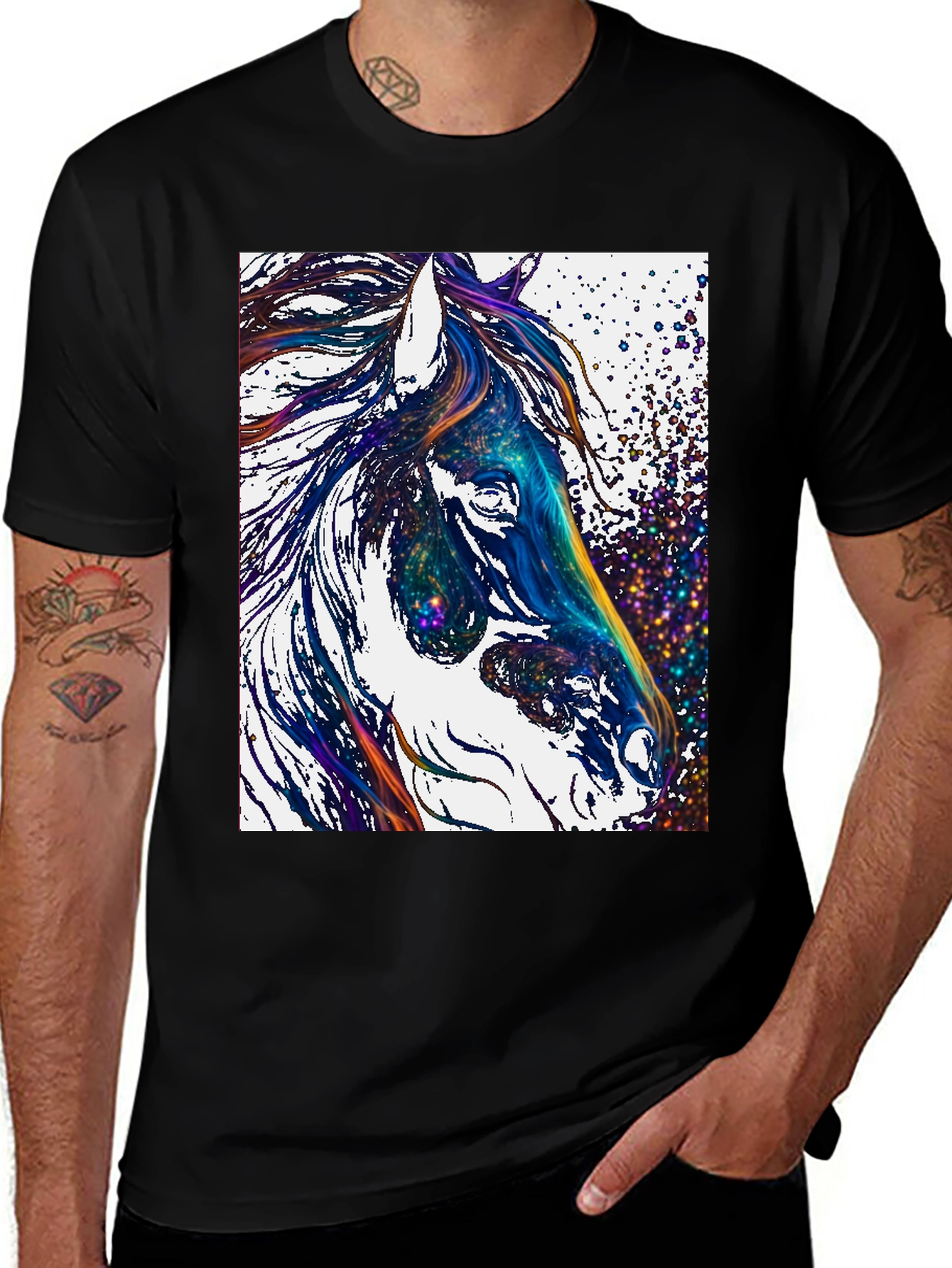 Variant 11 of Artistic Galaxy Horse Graphic T-Shirt