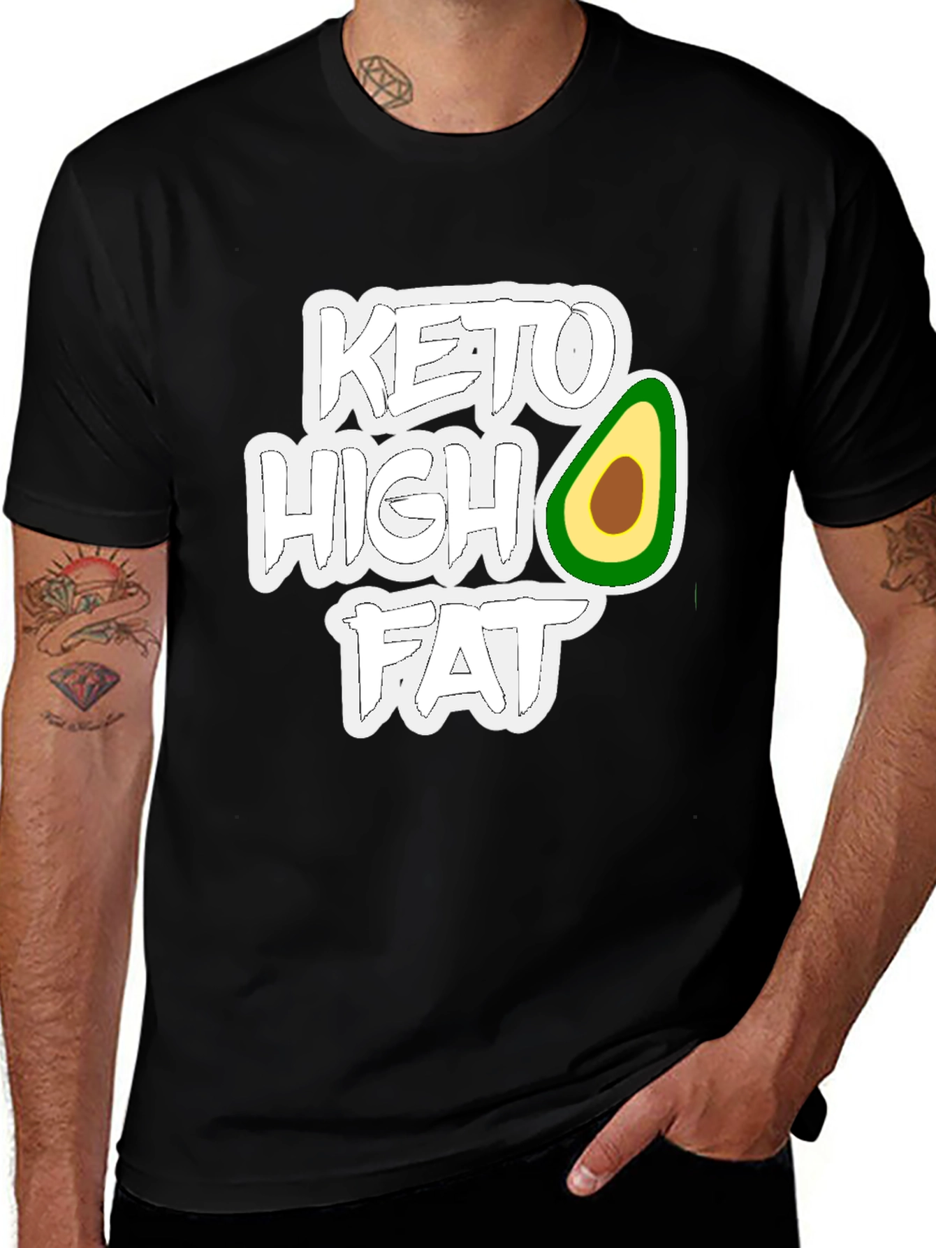 Keto High Fat T-Shirt - Avocado Design