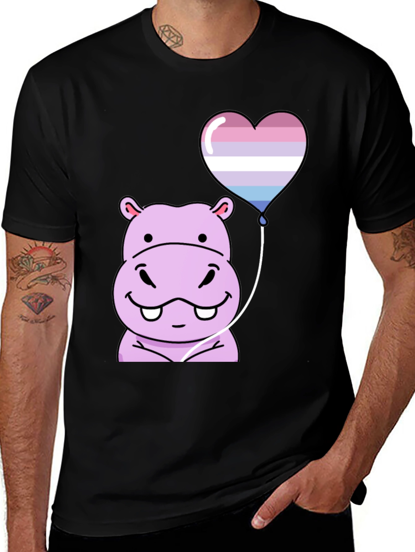 Variant 14 of Hippo Heart Balloon T-Shirt