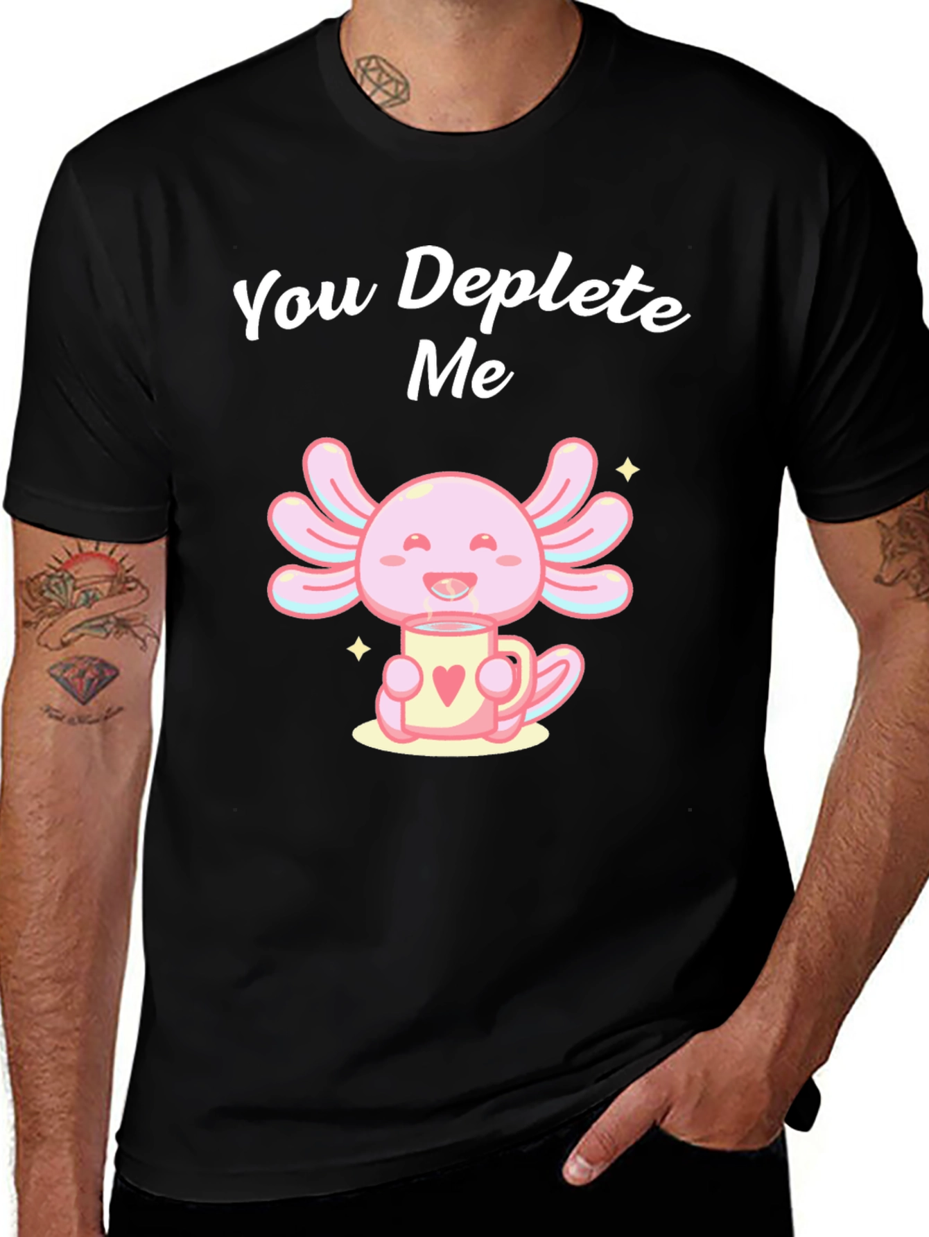 Variant 3 of Cute Axolotl Deplete Me Graphic Tee