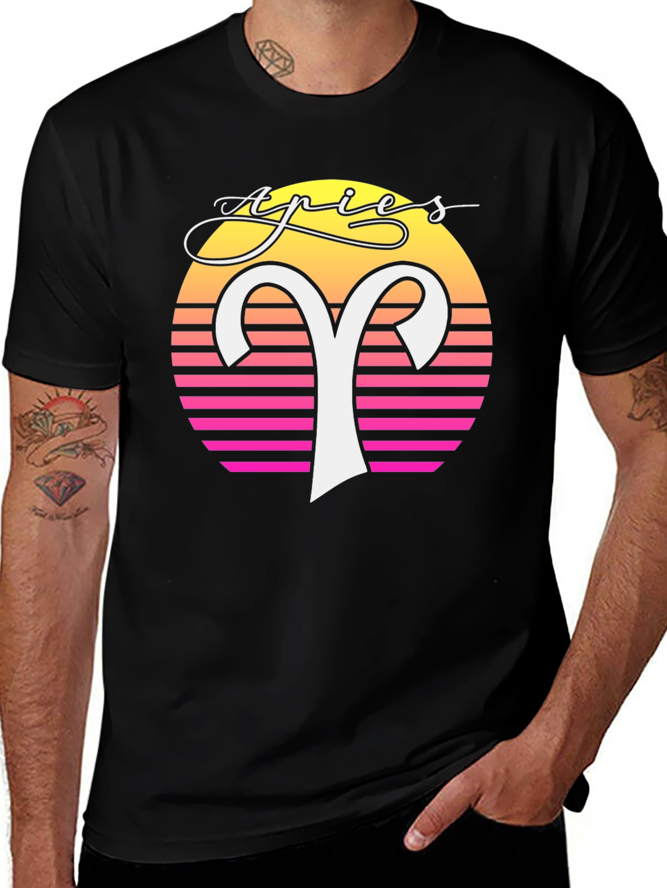 Retro Aries Zodiac Graphic Tee