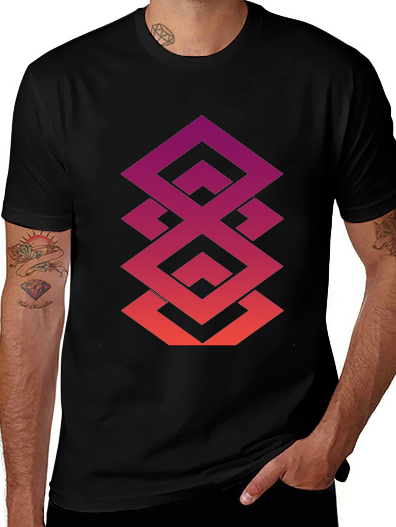 Variant 23 of Geometric Gradient Tee - Modern Streetwear