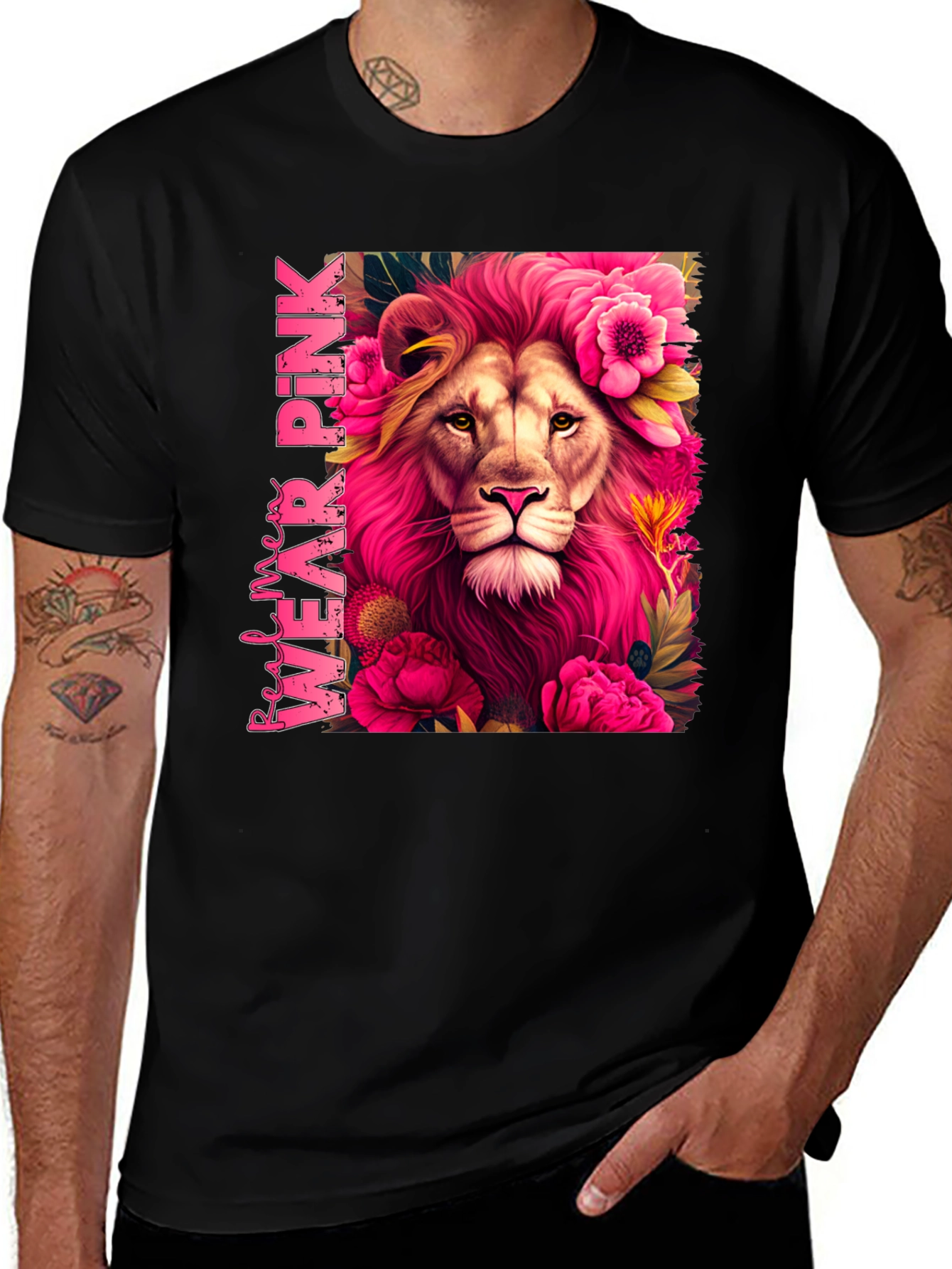 Variant 3 of Pink Lion Graphic Tee