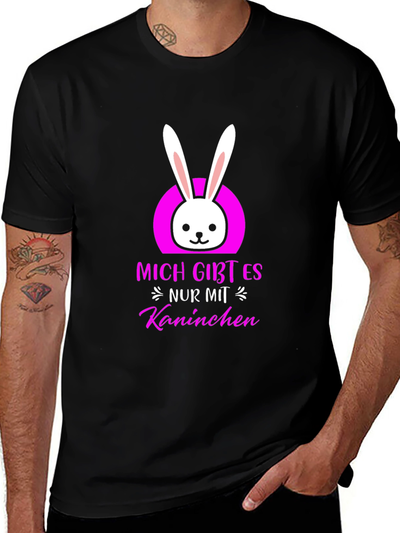 Variant 26 of Bunny Graphic T-Shirt - Mich Gibt Es Nur Mit Kaninchen