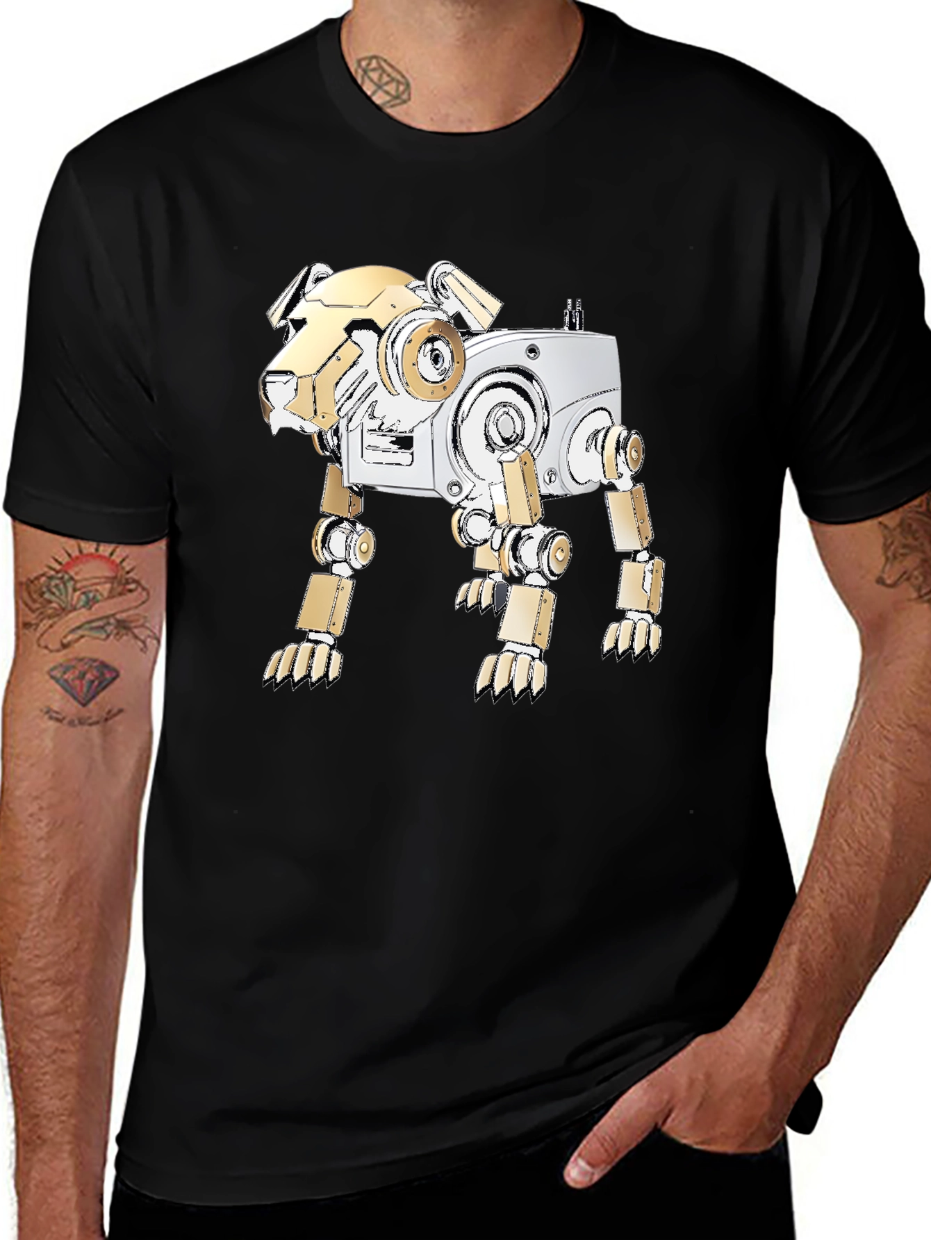 Variant 16 of Robot Dog Graphic Tee - Stylish Sci-Fi Shirt