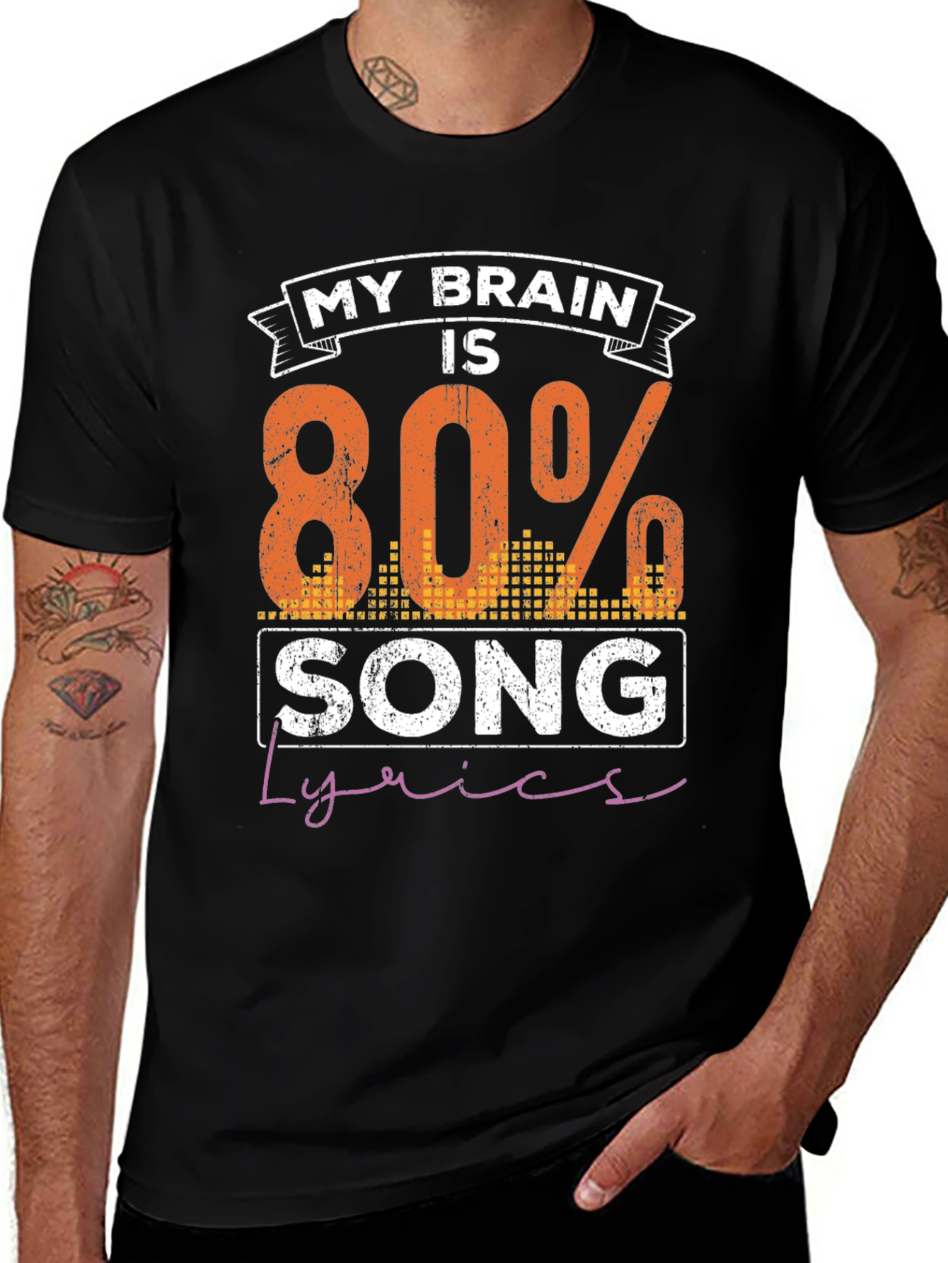 Variant 9 of My Brain is 80% Song Lyrics Graphic Tee