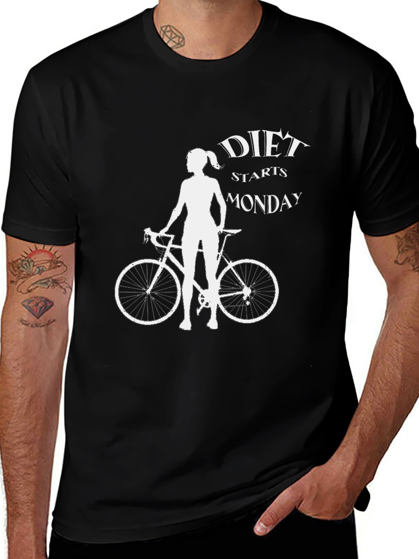 Diet Starts Monday Bike T-Shirt - Black