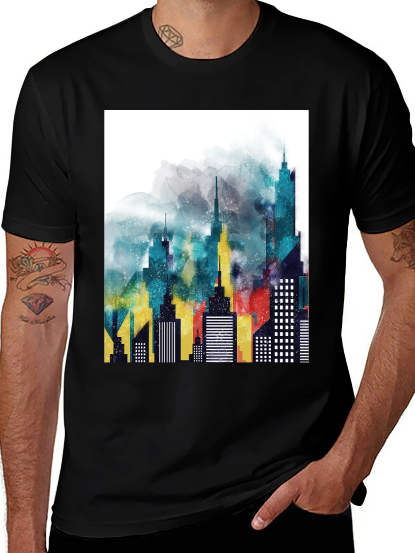 Variant 17 of Cityscape Graphic Tee - Urban Style